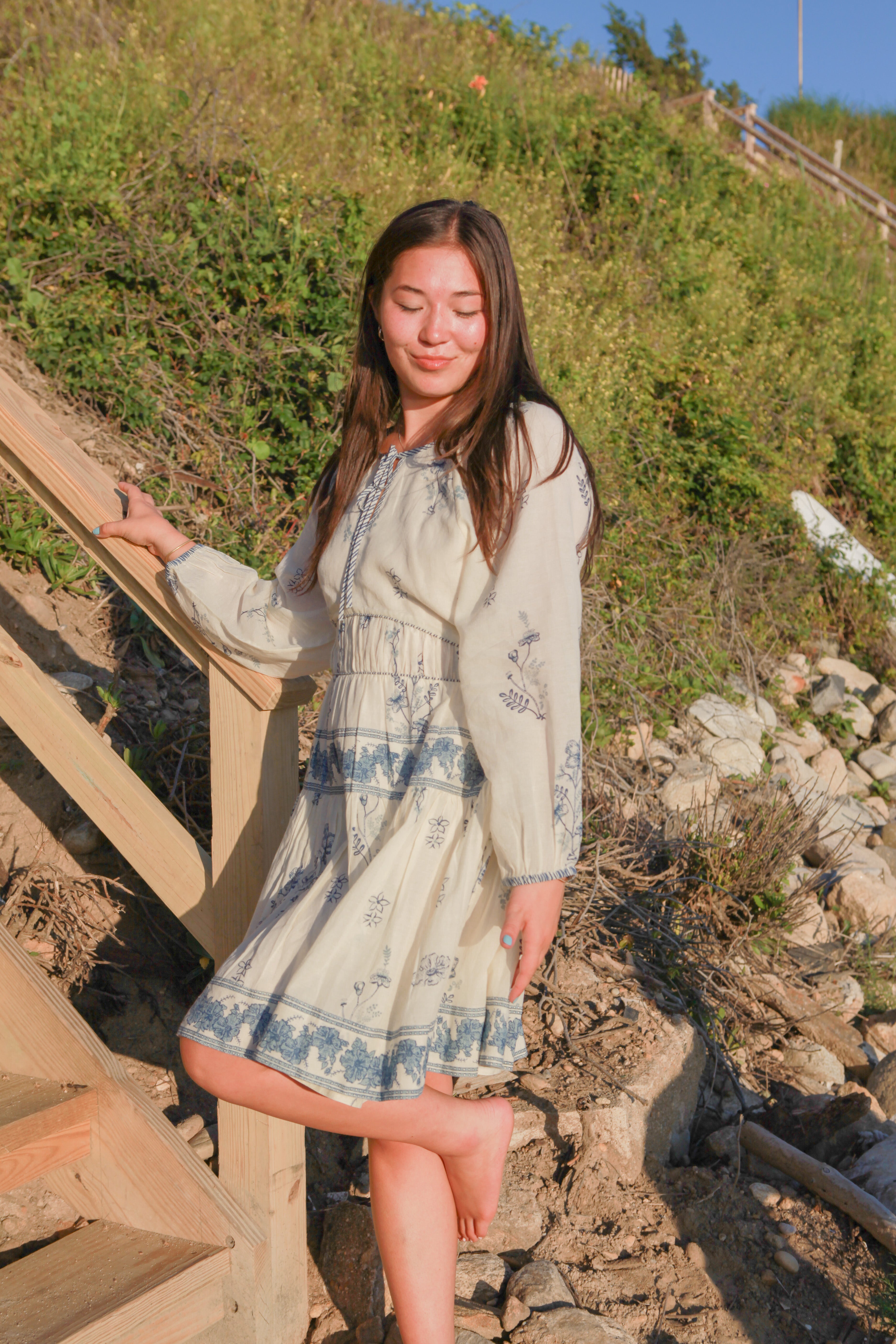 Primrose Mini Dress in Sea Spray Floral