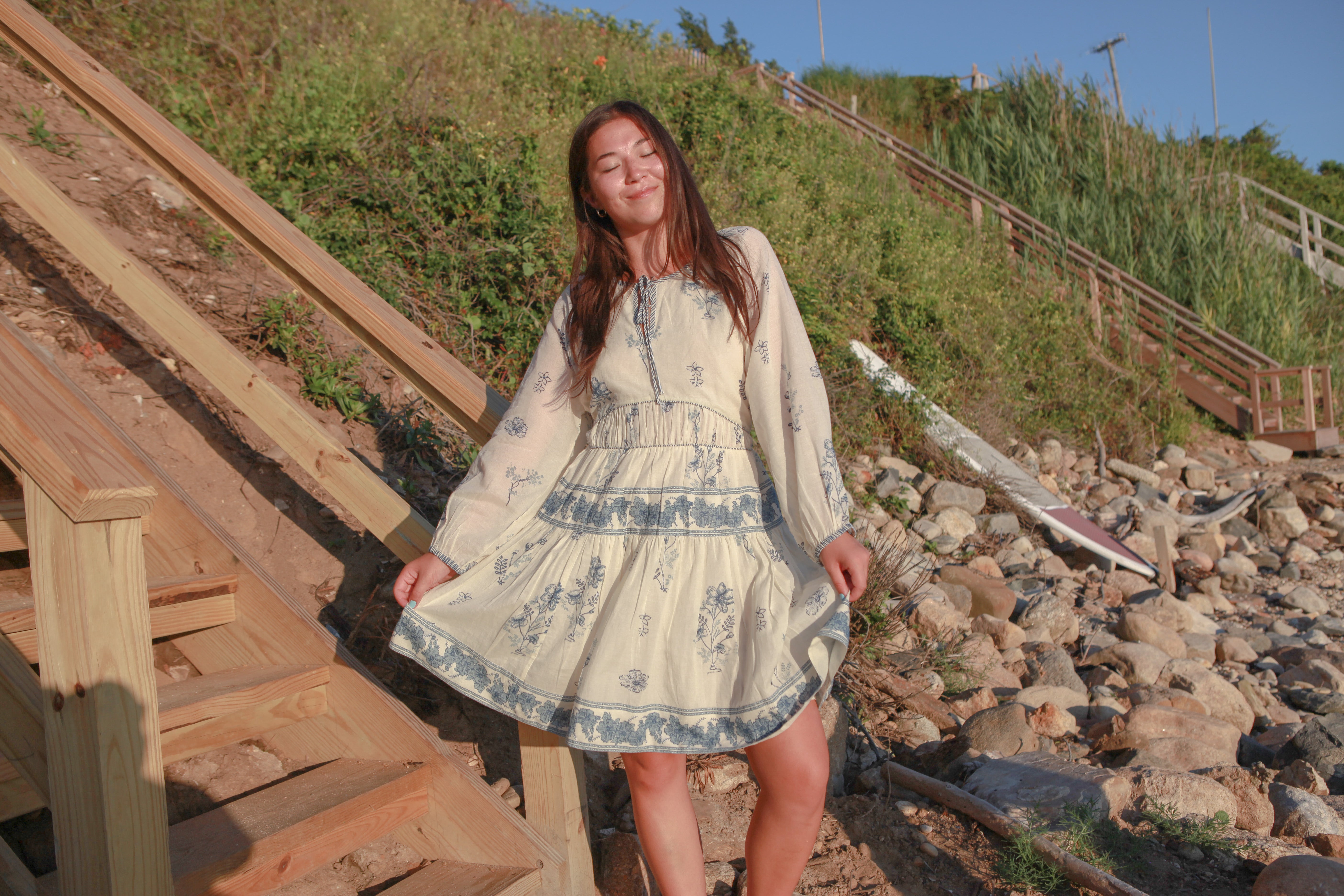 Primrose Mini Dress in Sea Spray Floral