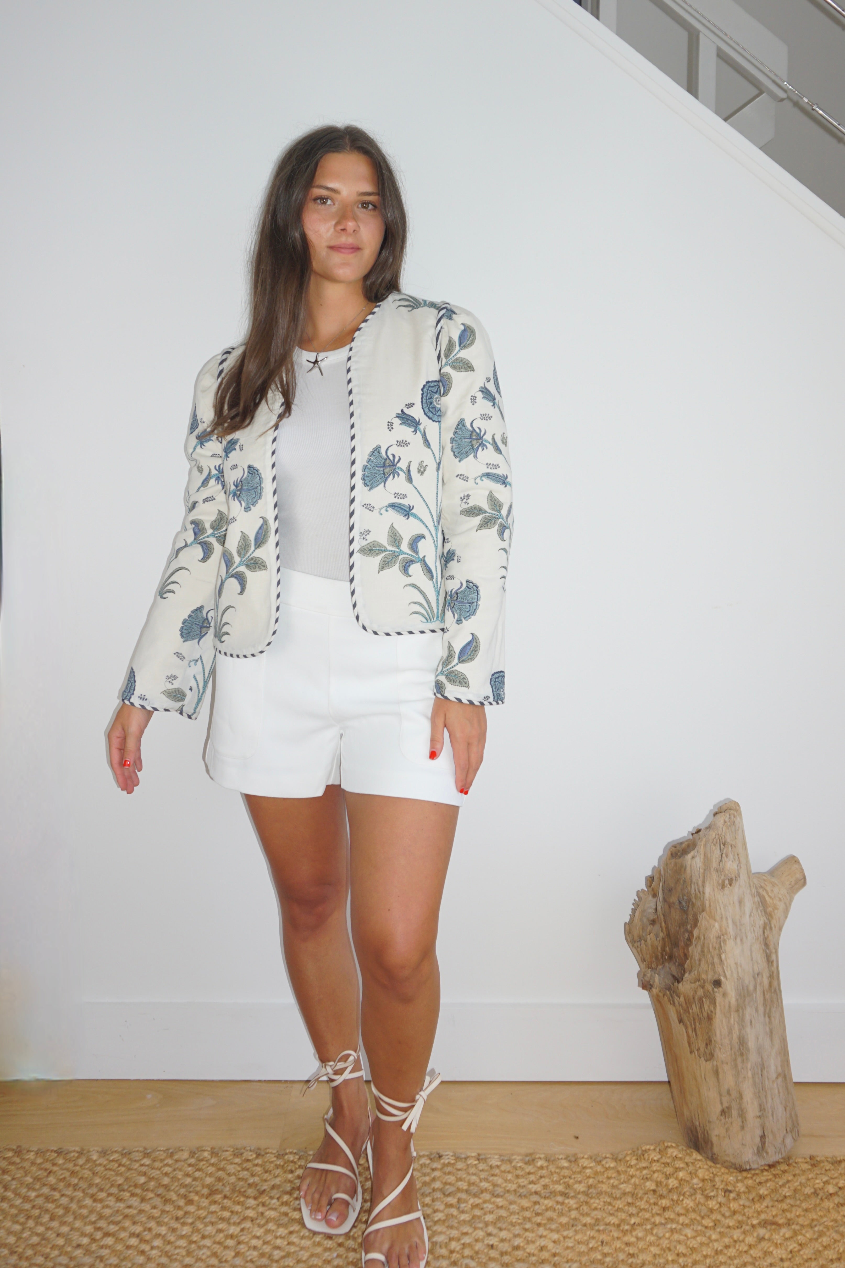 NIBI MTK Shylah Reversible Jacket - Blue Vine/Blue Floral