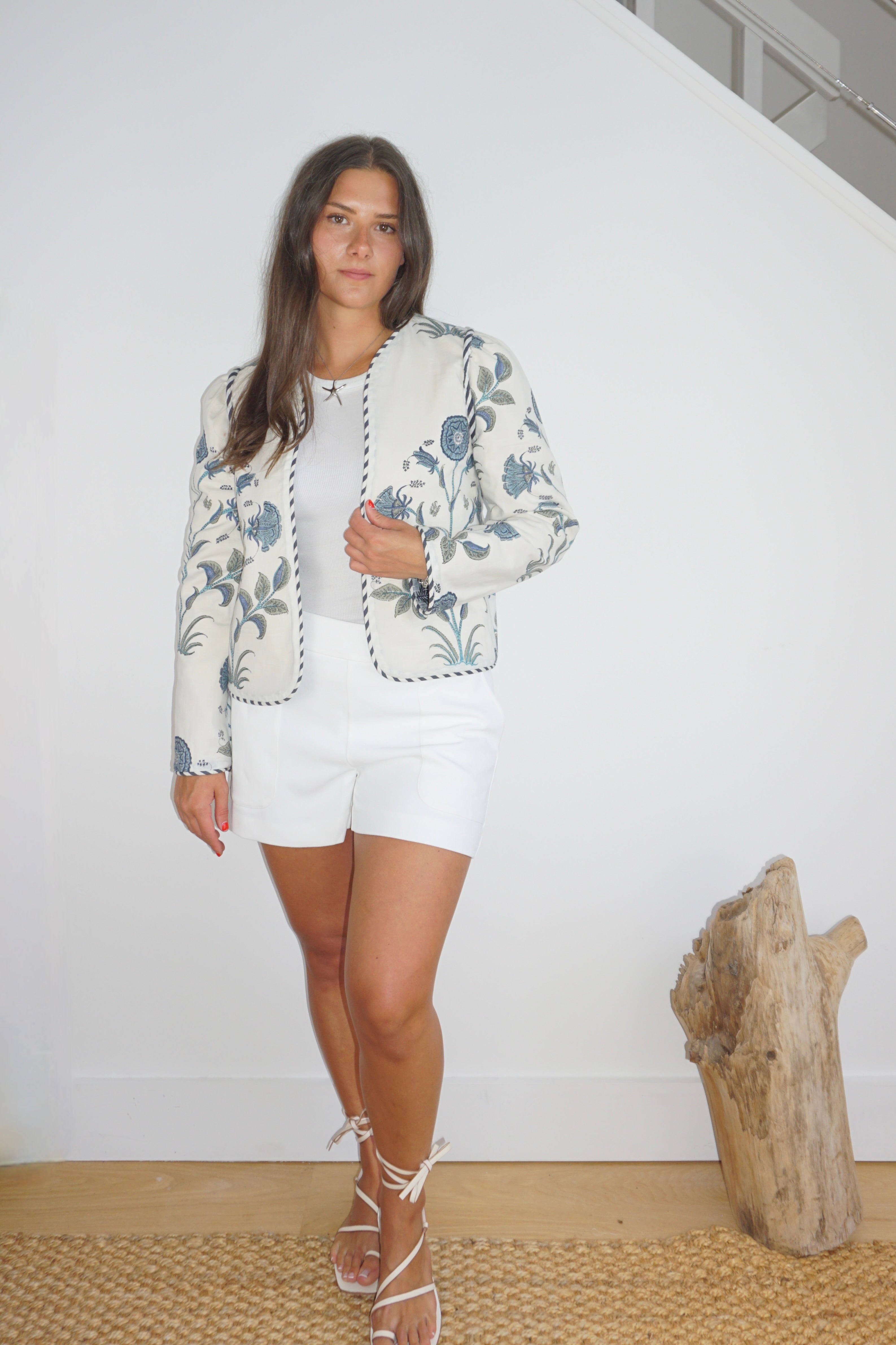 NIBI MTK Shylah Reversible Jacket - Blue Vine/Blue Floral