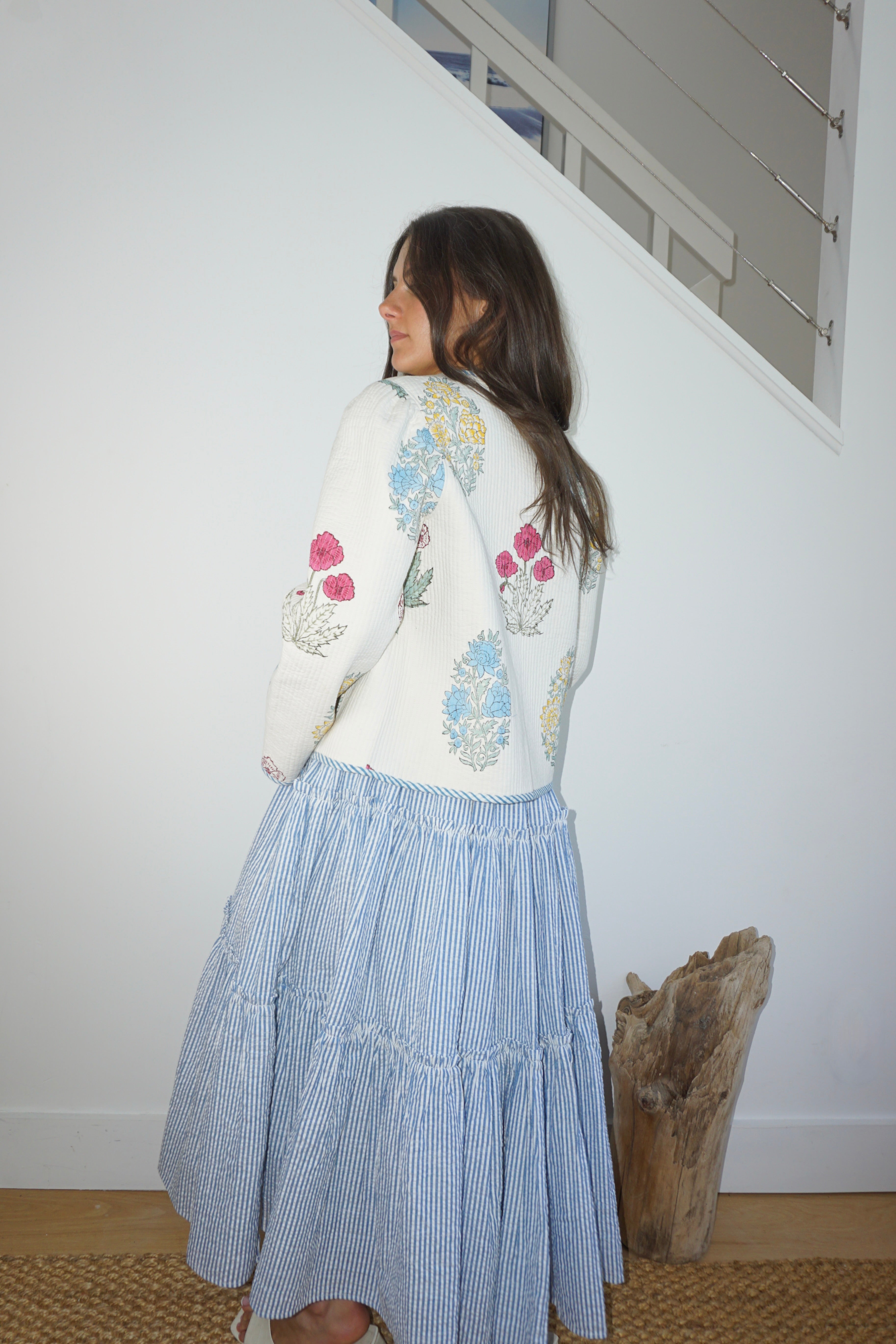 Shylah Quilted Jacket in Mixed Print Floral