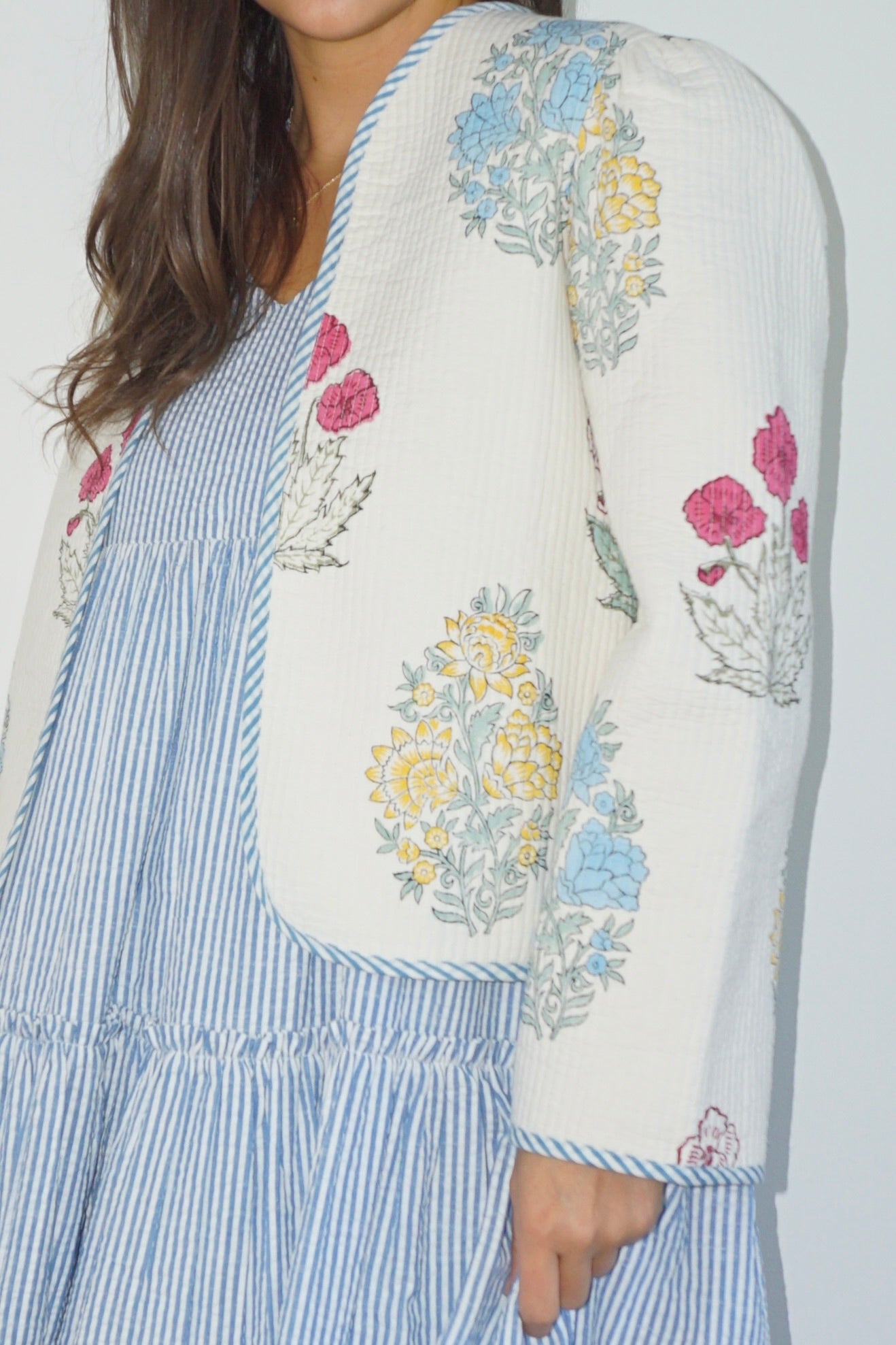 Shylah Quilted Jacket in Mixed Print Floral