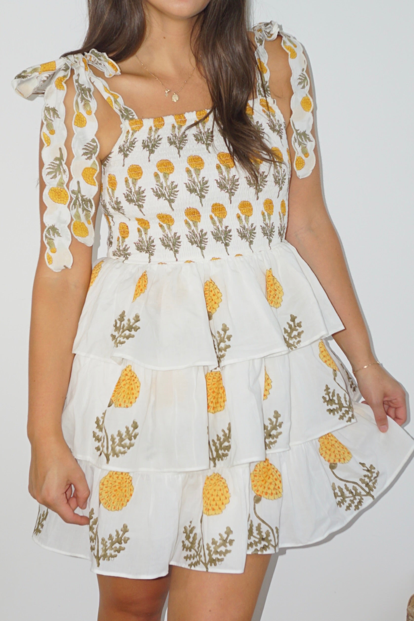 Skye Mini Dress in Marigold