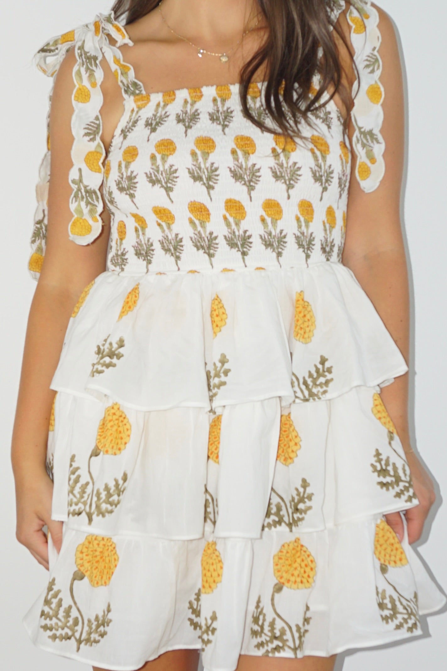 Skye Mini Dress in Marigold