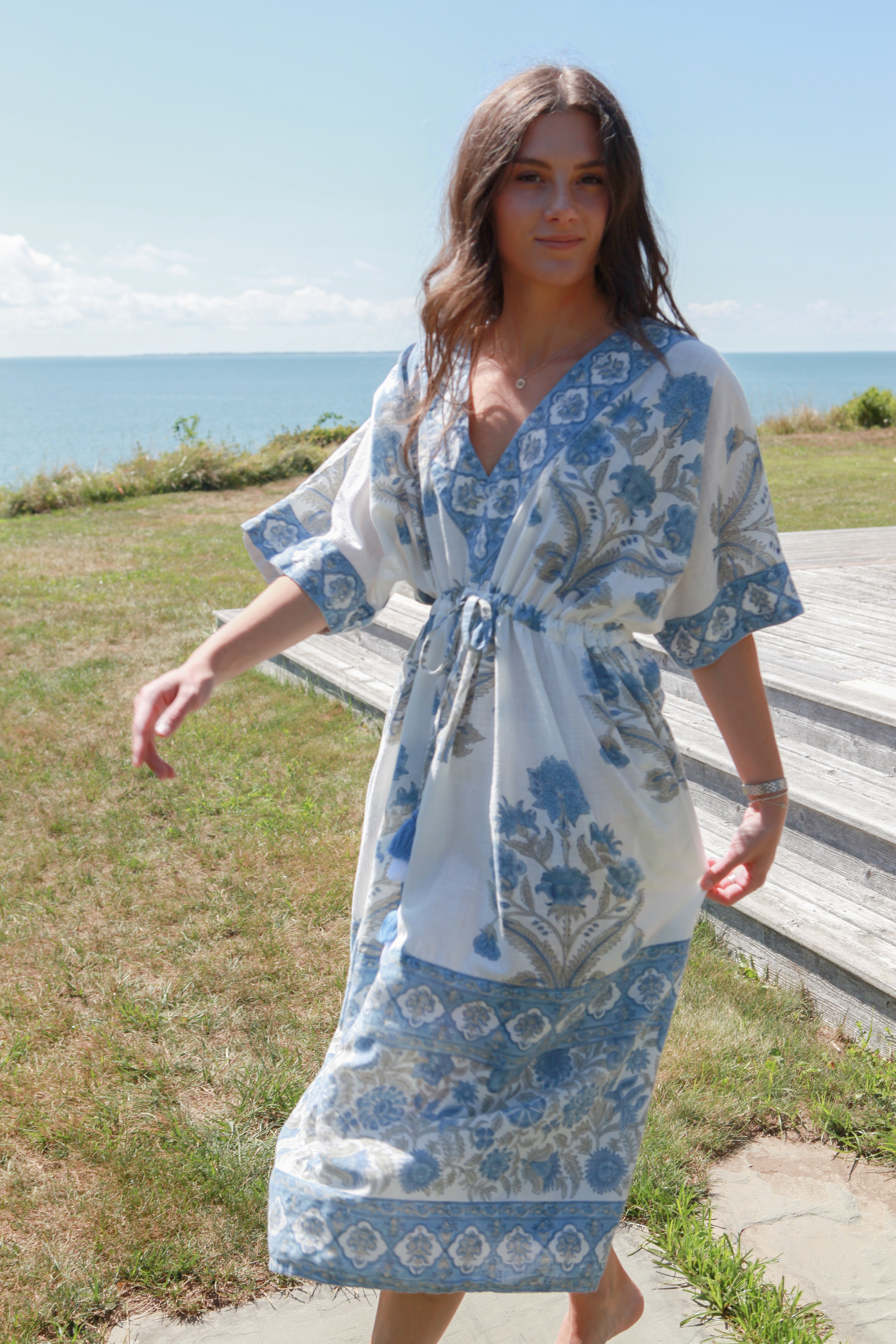Tanya Midi Dress in Peacock Blue