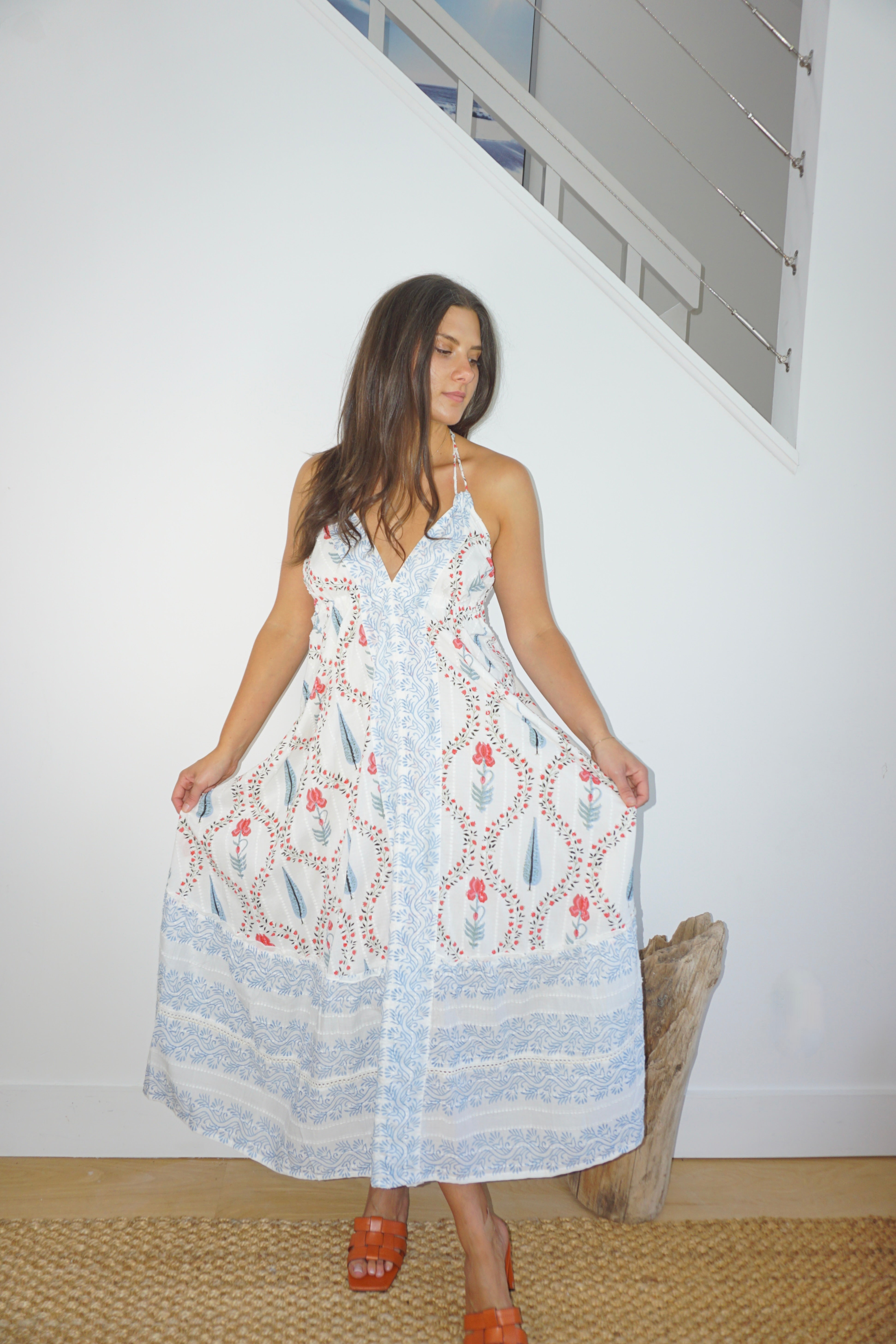 NIBI MTK Ziggy Halter Dress - Vineyard Floral