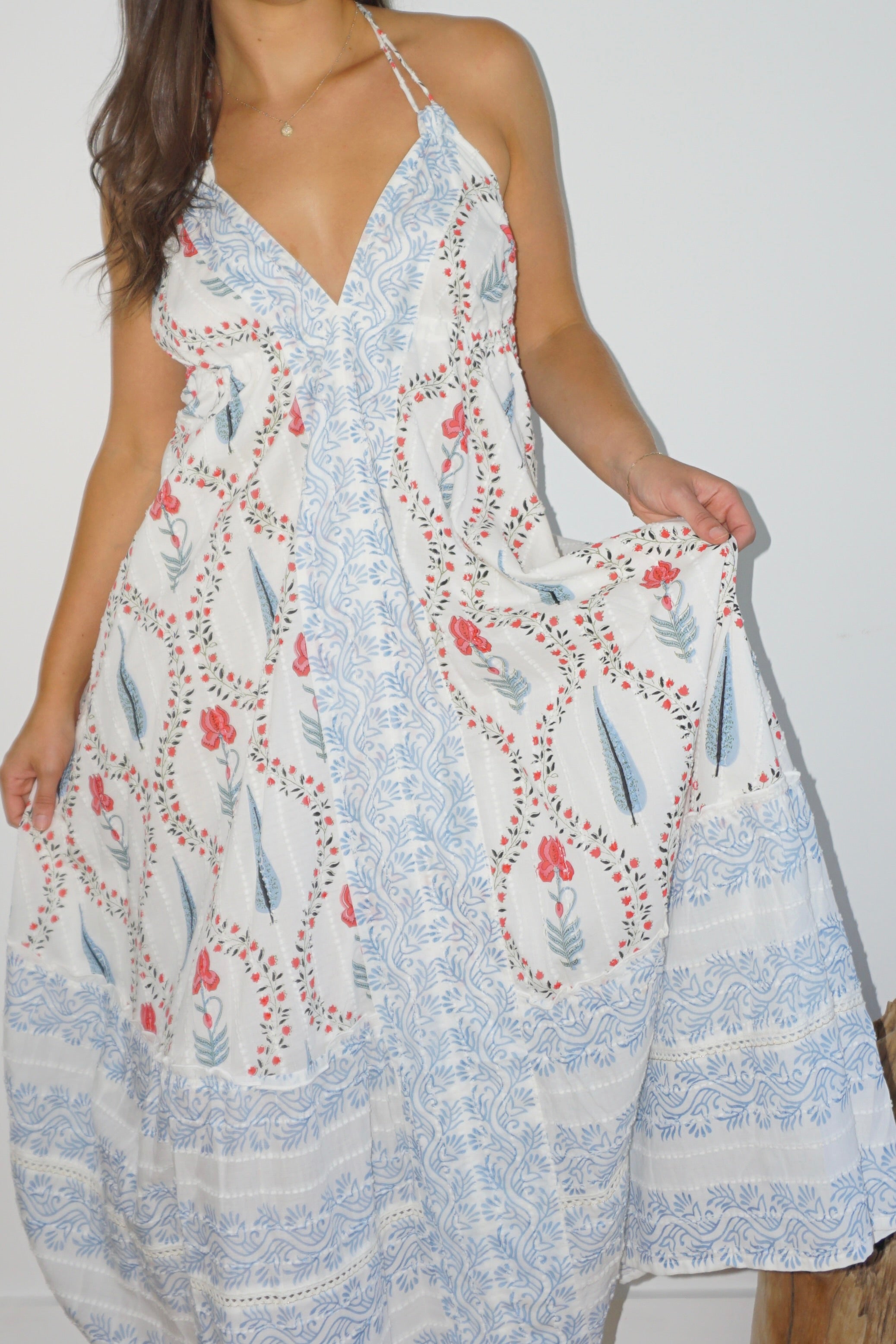 NIBI MTK Ziggy Halter Dress - Vineyard Floral