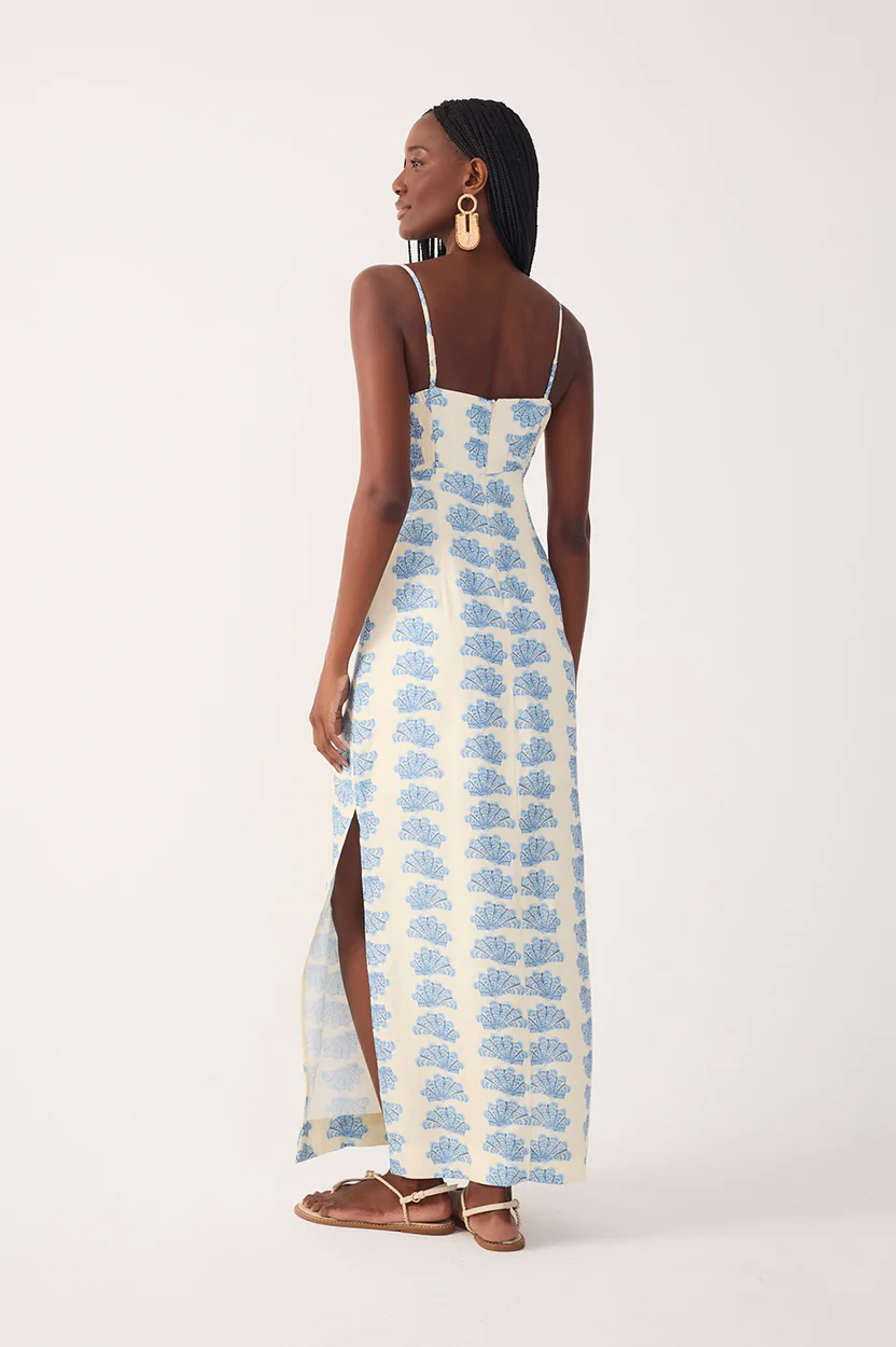Aquarium Sleeveless Linen Maxi Dress
