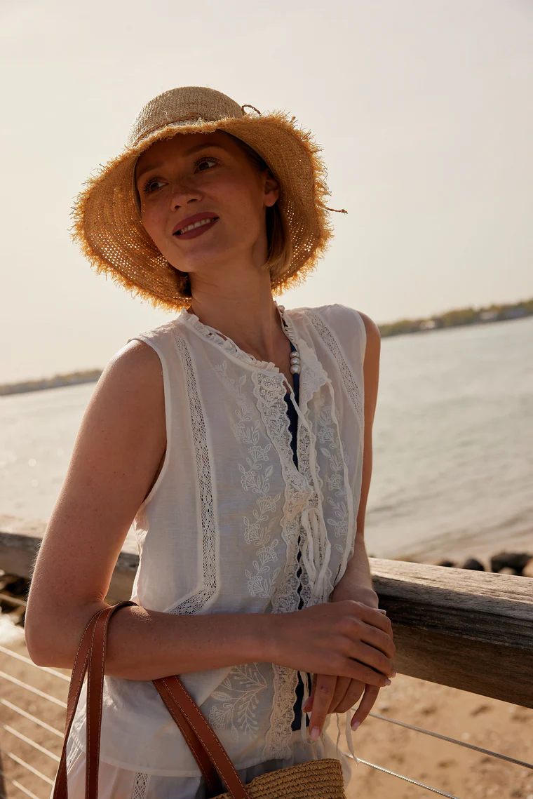 Packable Raffia Bucket Hat Natural