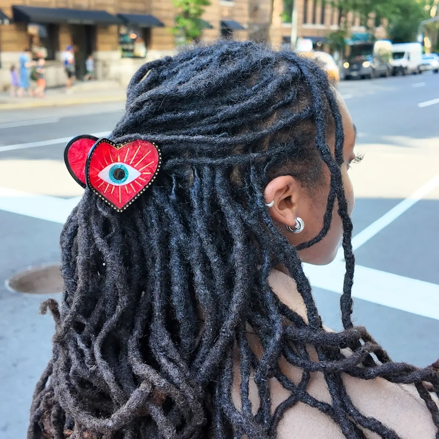 Lucky Eye Heart Claw Clip