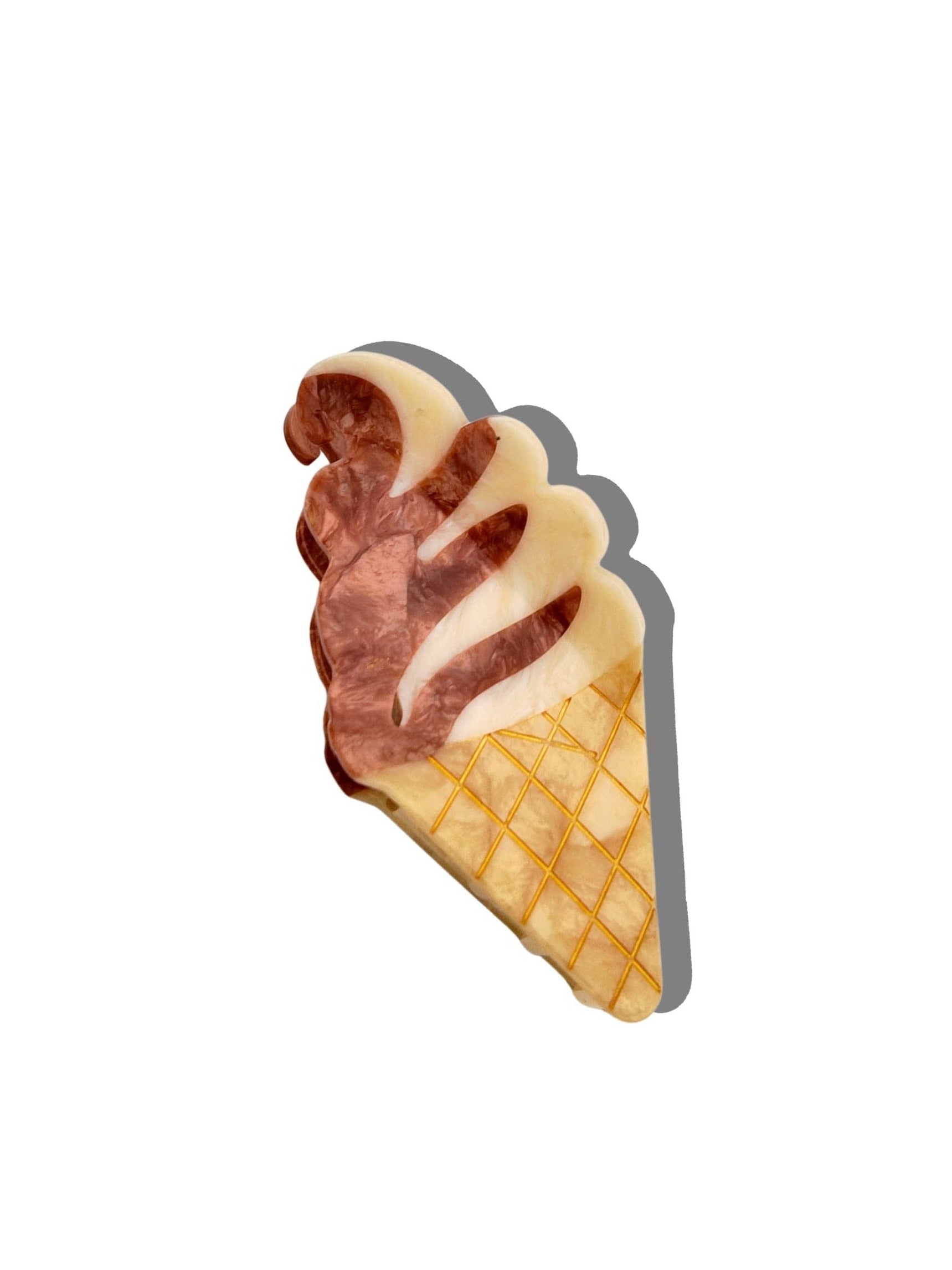Hand Painted Soft Serve Ice Cream Claw Hair Clip