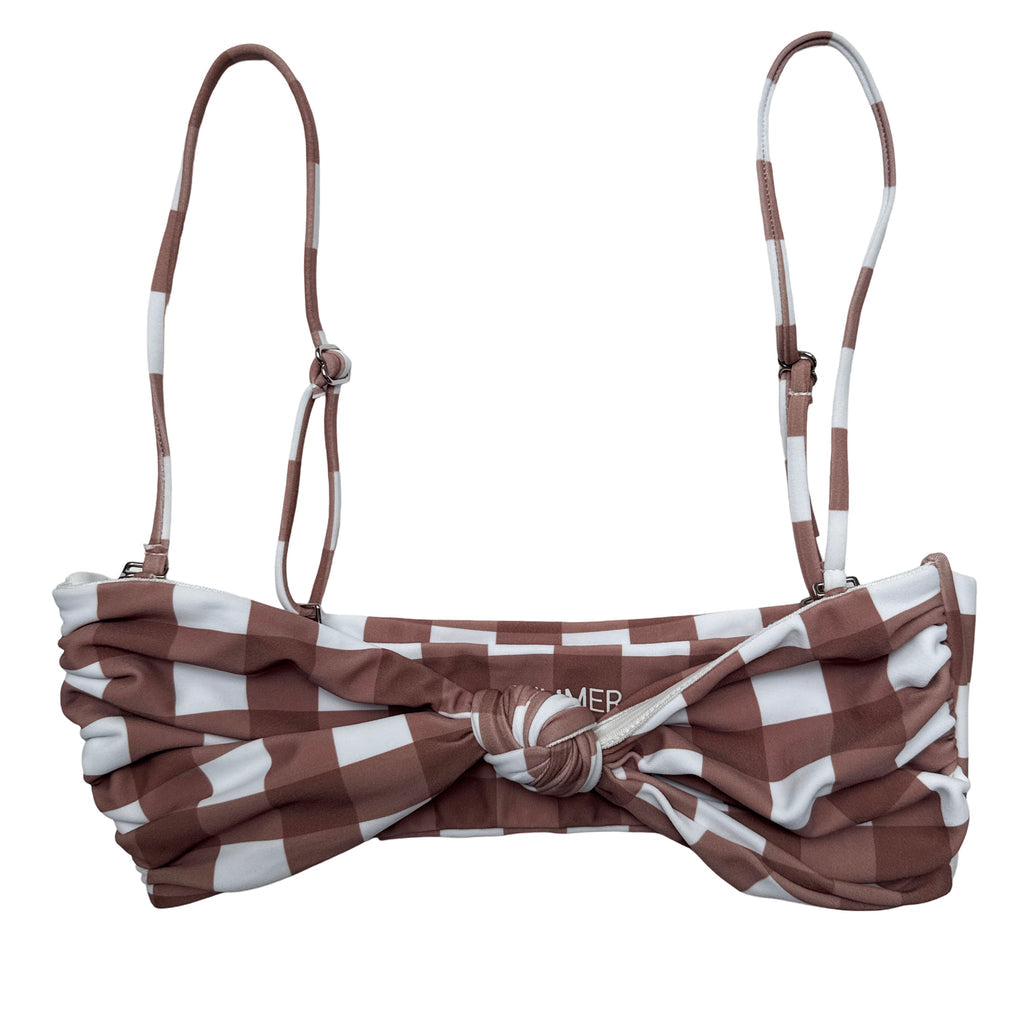 Bingin Top - Cocoa Gingham