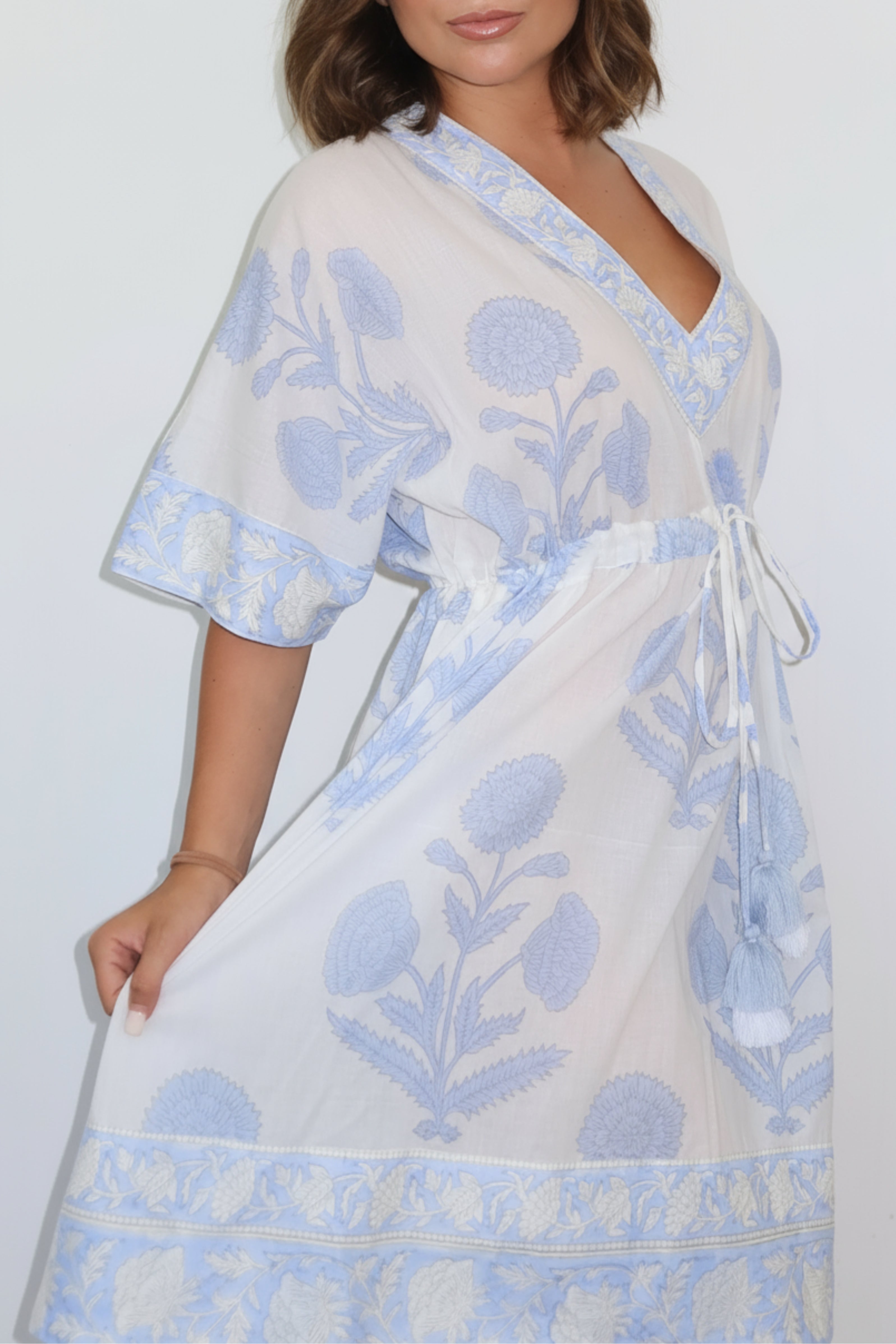 Savannah Mini Dress in Buta Blue