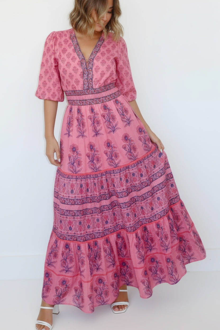Alli Dress in Pink Sand