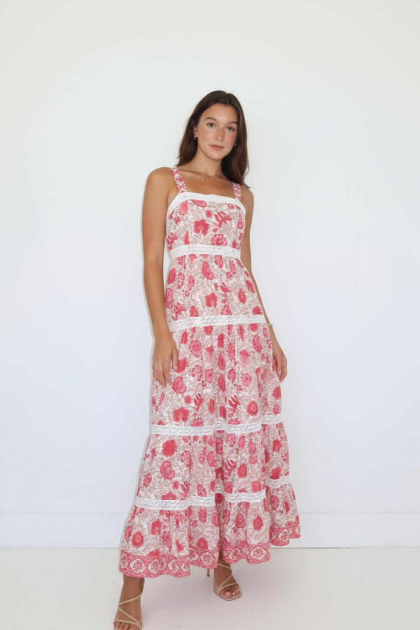 Halo Maxi Dress in Peacock Pink