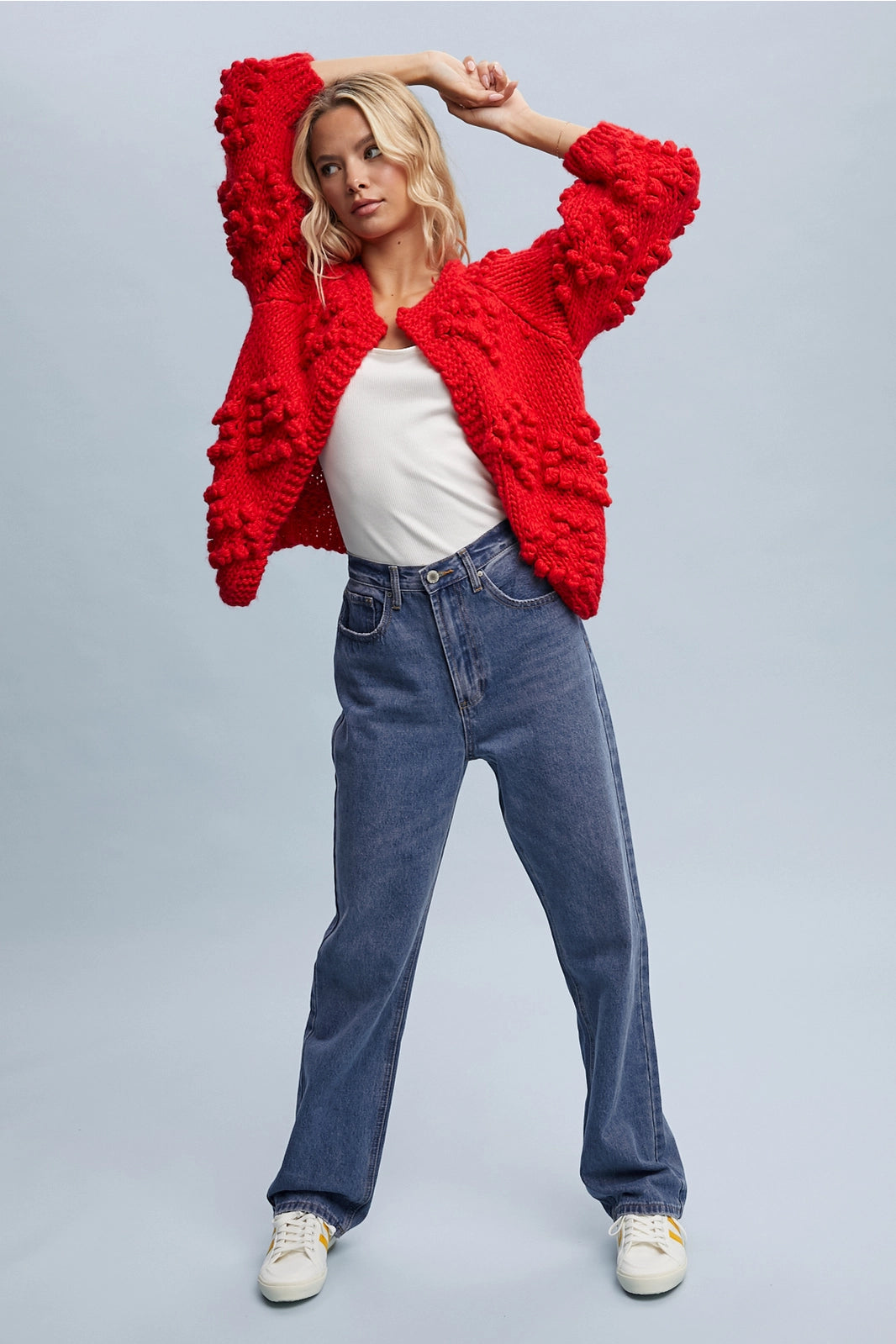 Wishlist Apparel Pom Heart Cardigan