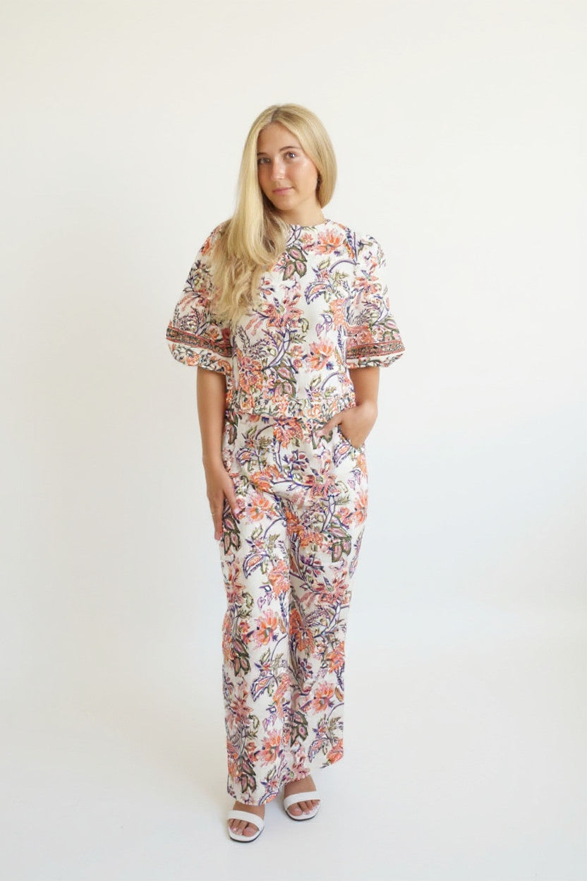 Paige Puff Sleeve Top - Jaipur Print