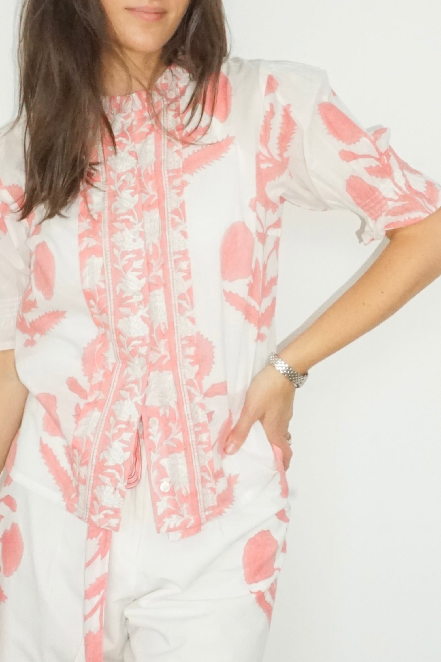Prachi Top in Buta Pink