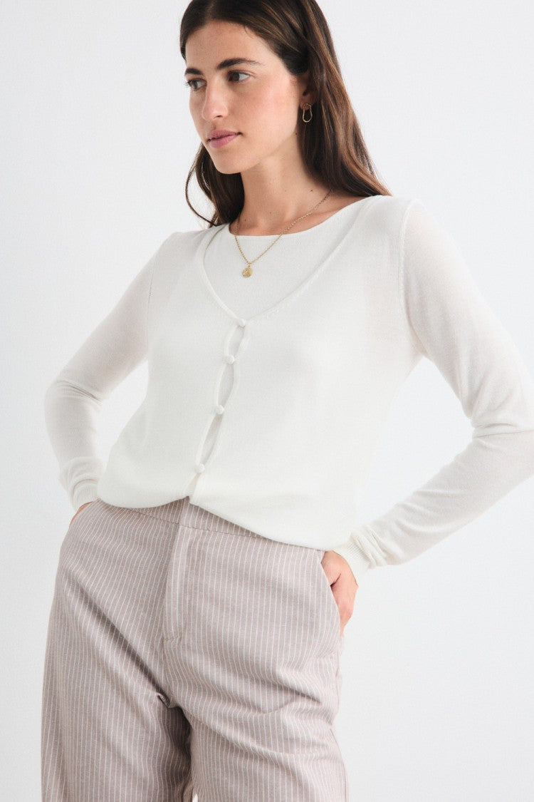 Yakira Cardigan in Ecru