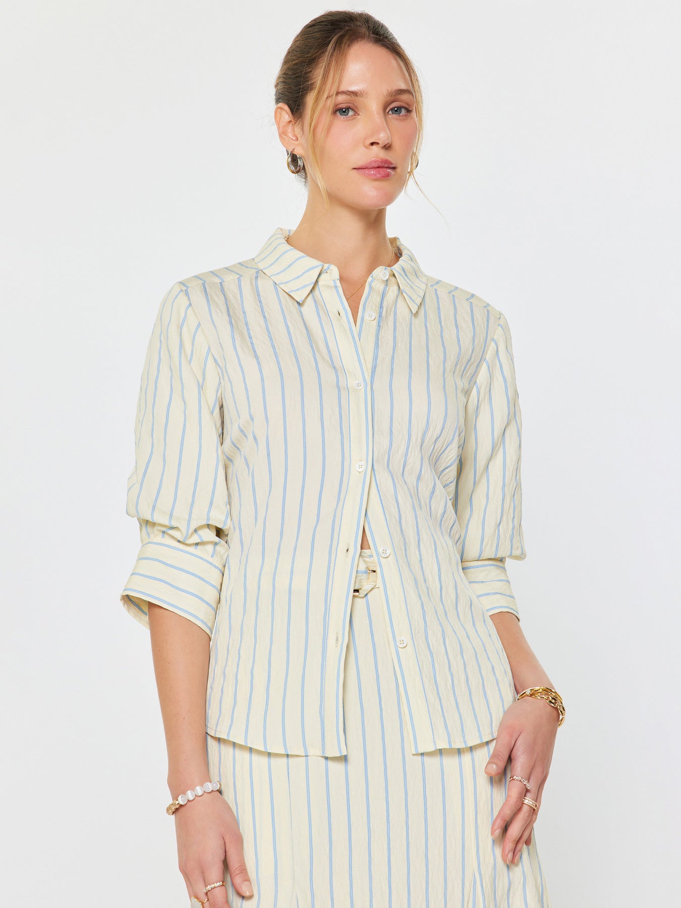Striped Button Front Shirt