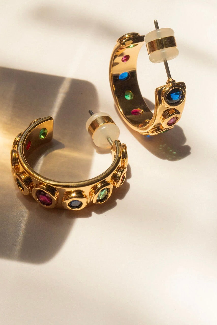 LUV AJ The Royale Stone Hoops