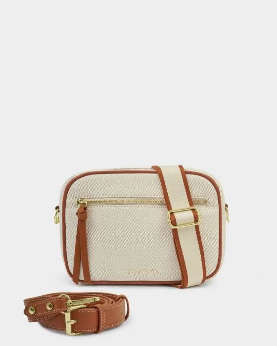 Hallie Crossbody Bag Canvas Cognac