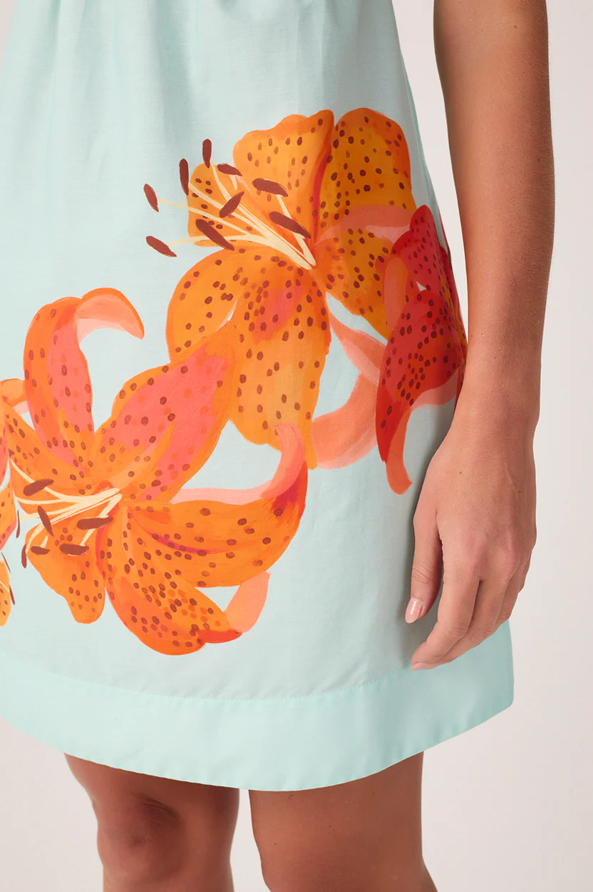 Blue Lily Tricoline Mini Dress