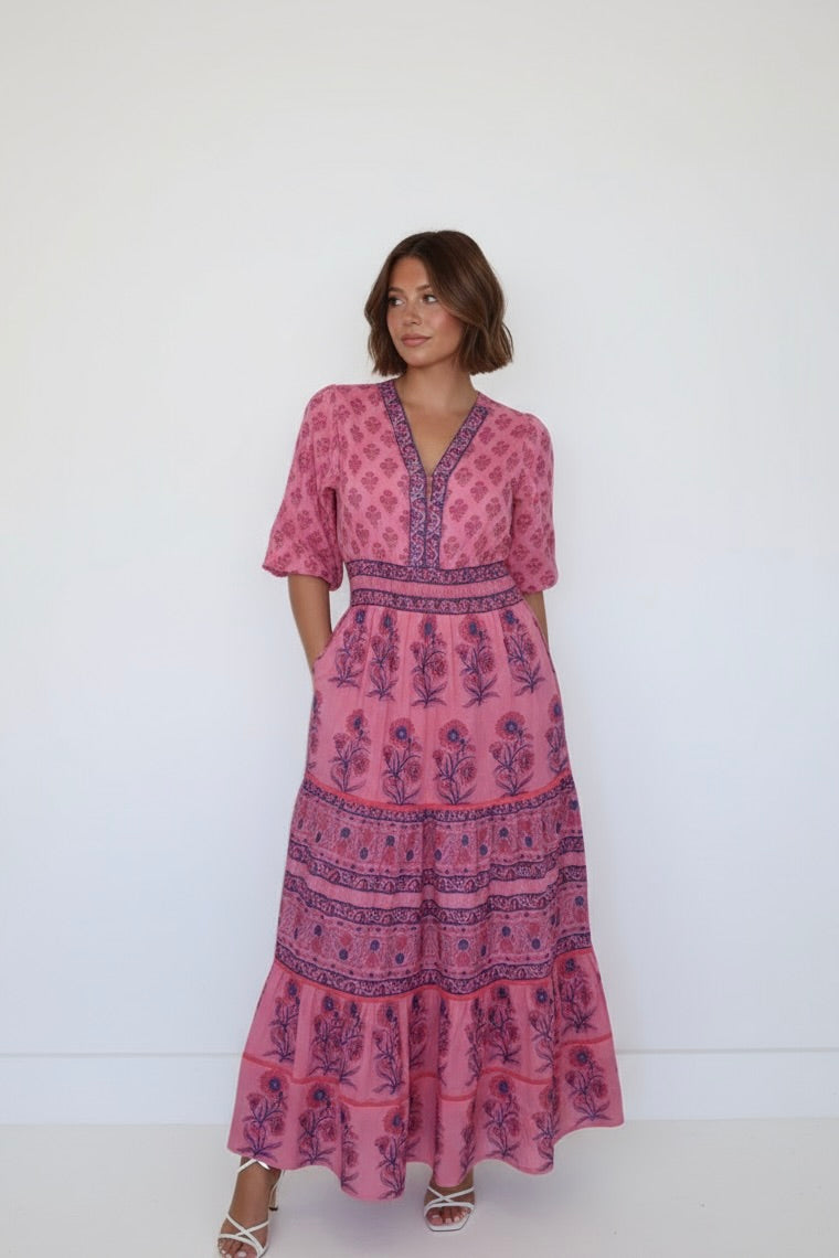 Alli Dress in Pink Sand