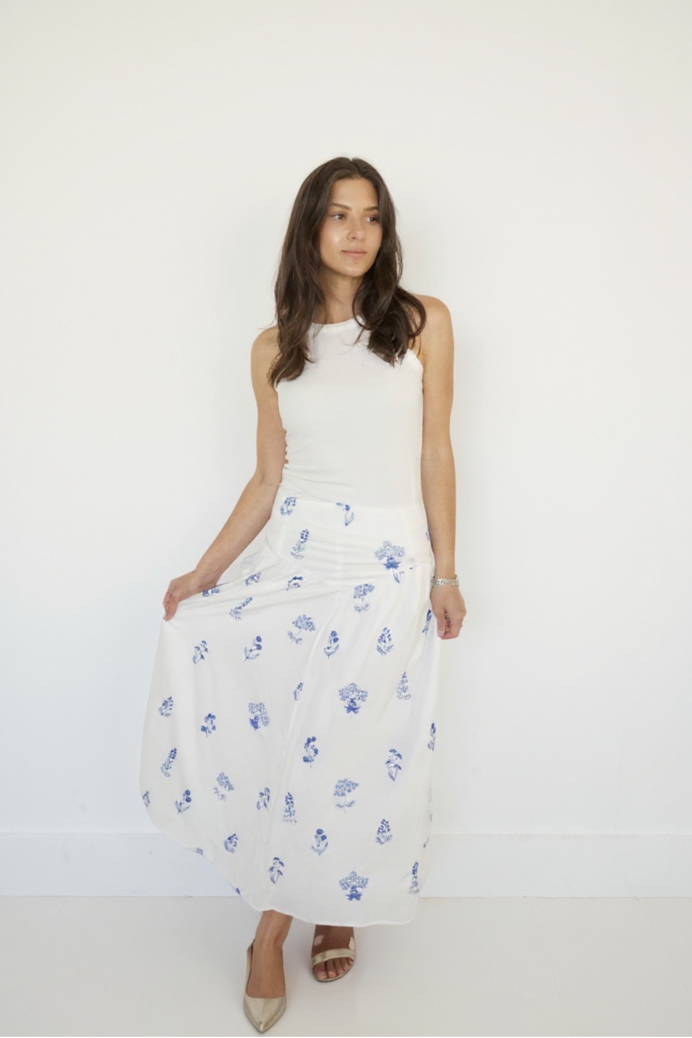 Odessa Skirt in Soft Blue Stitch