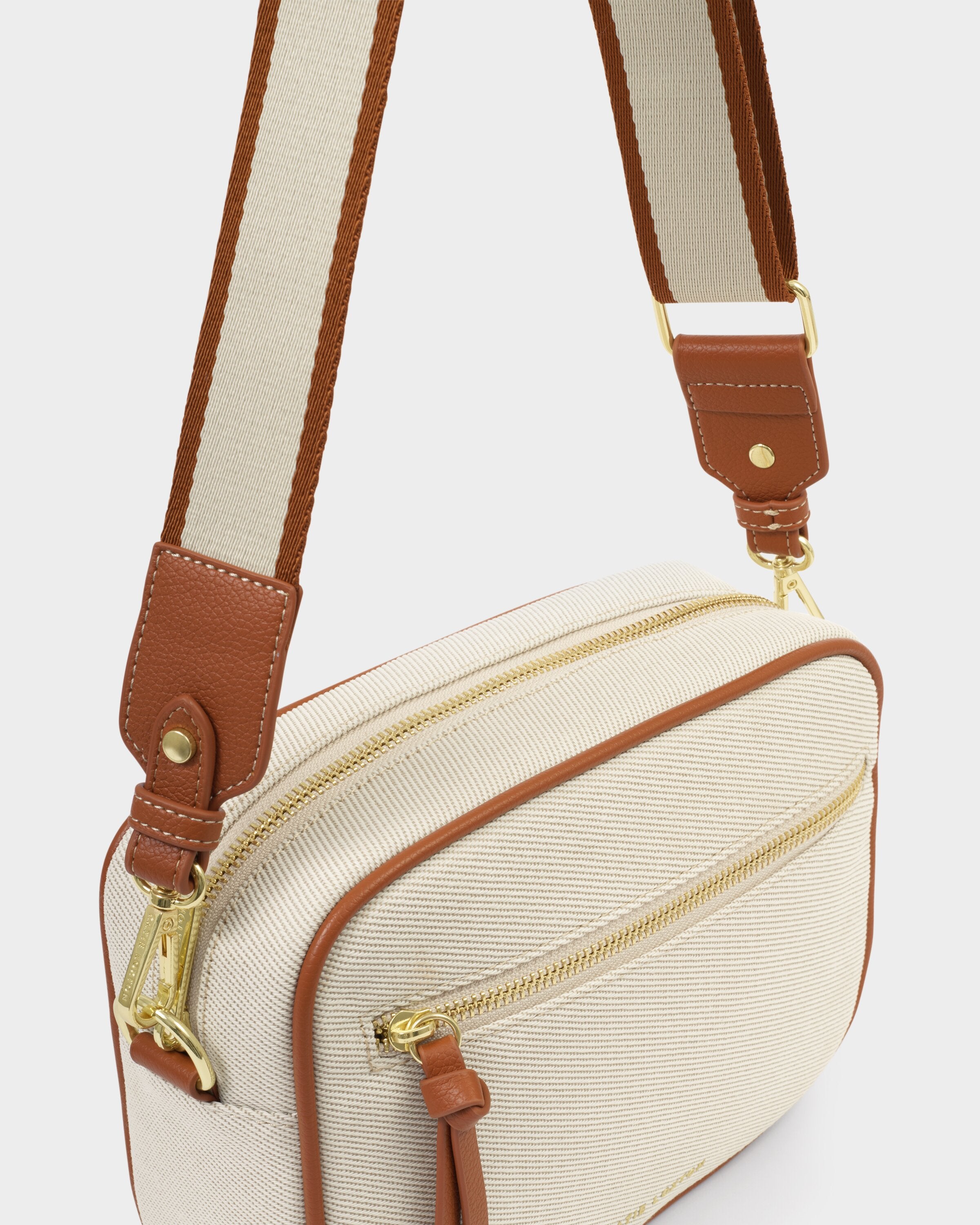 Hallie Crossbody Bag Canvas Cognac