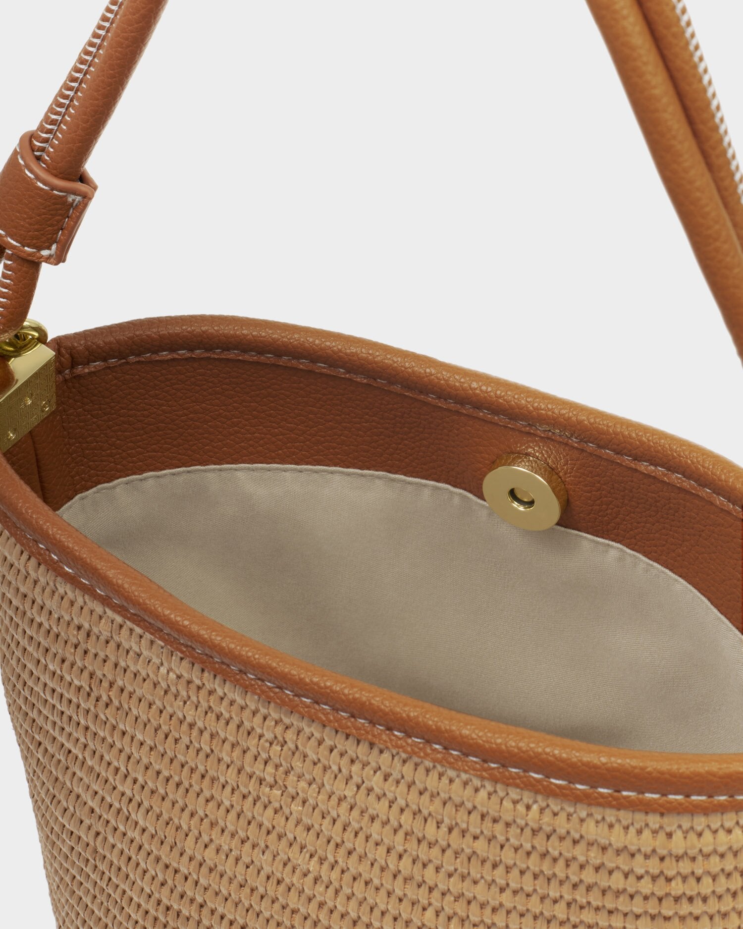 Sorrento Bucket Bag Raffia - Cognac