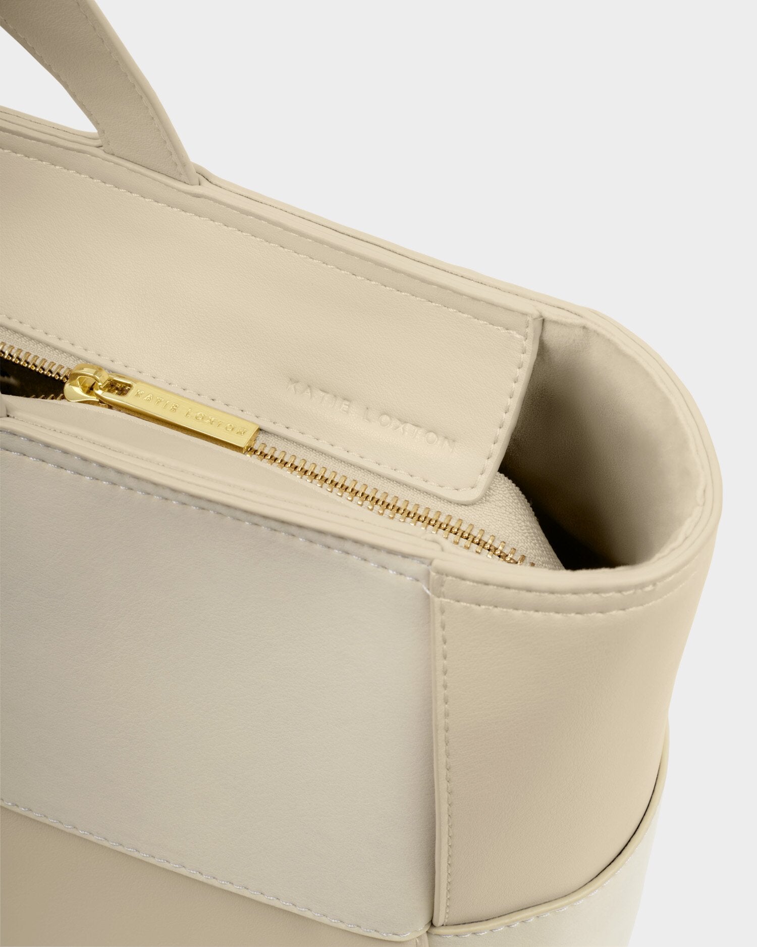 Taya Woven Suedette Tote Bag - Off White