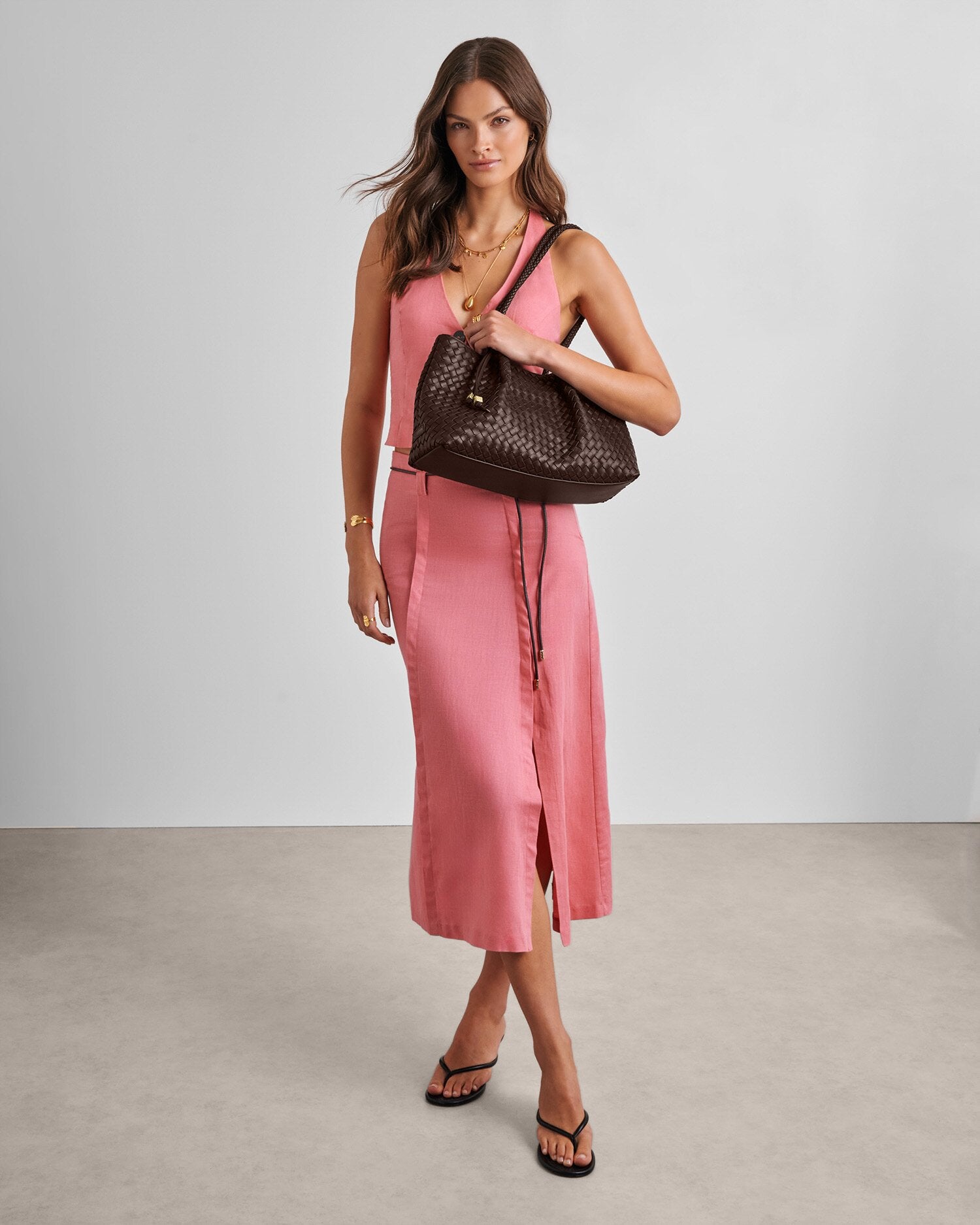 Nova Shoulder Tote Bag Small - Chocolate