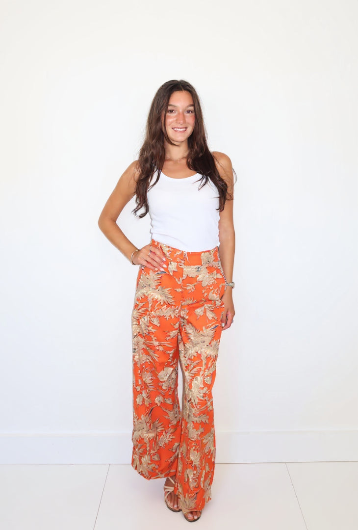Edison Pant in Tangerine Mirage