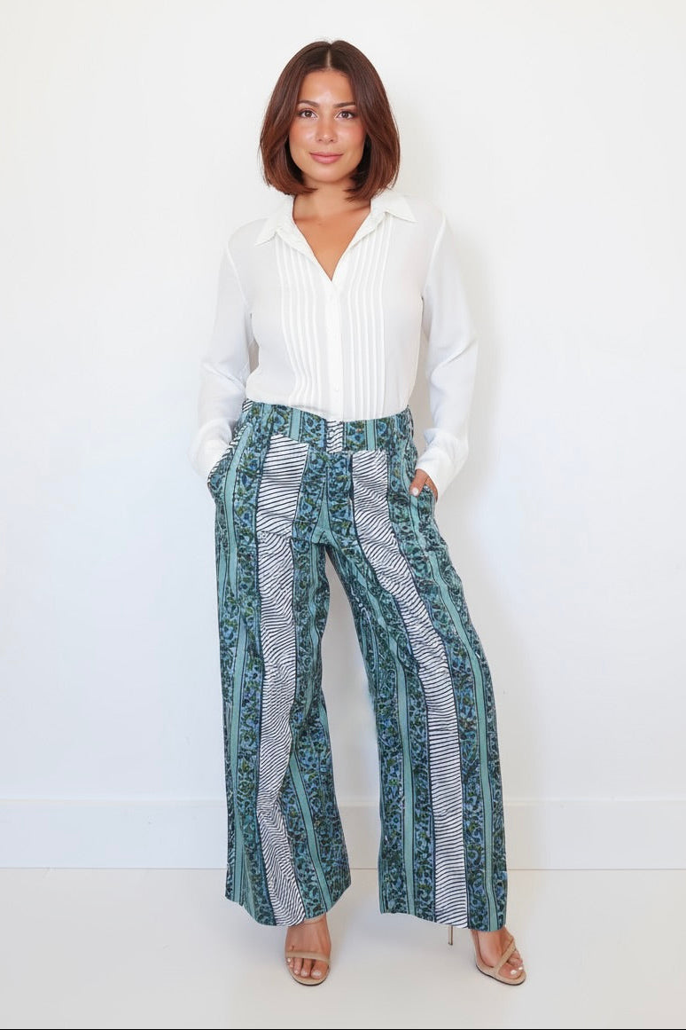 Edison Pant in Mystic Blue Stripe