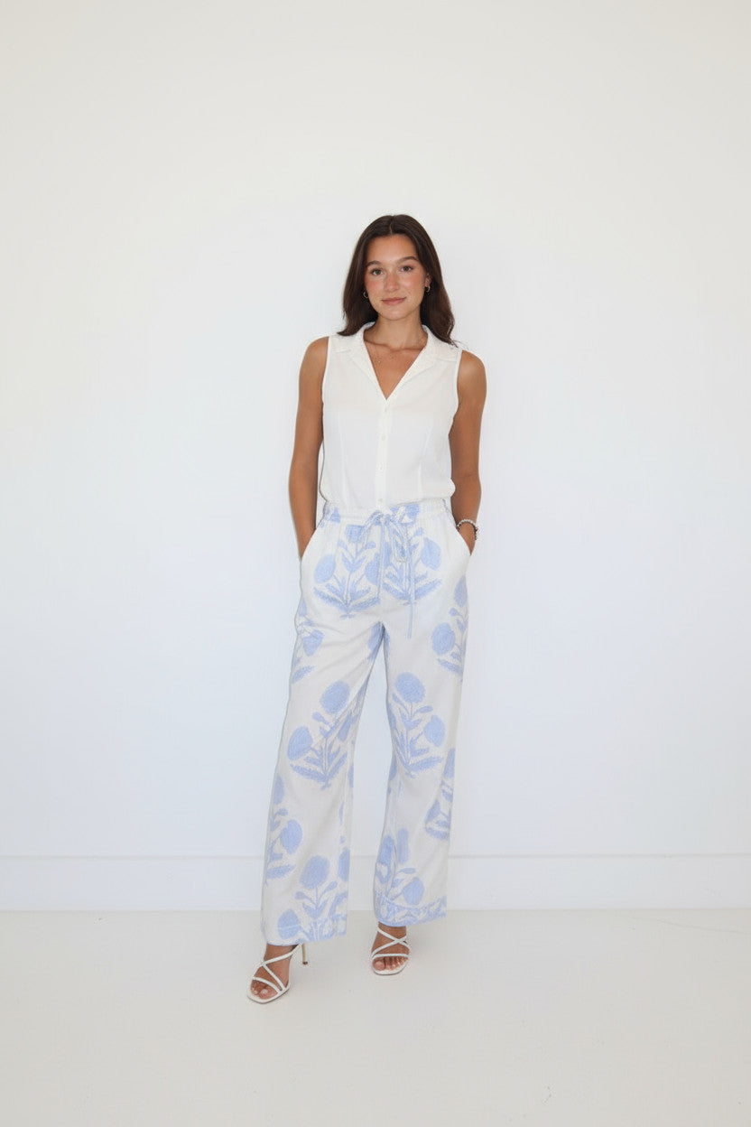 Joleen Pant in Buta Blue