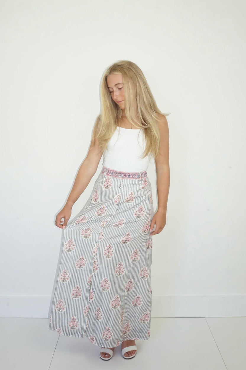 Suhasi Skirt in Blush Bay Stripe