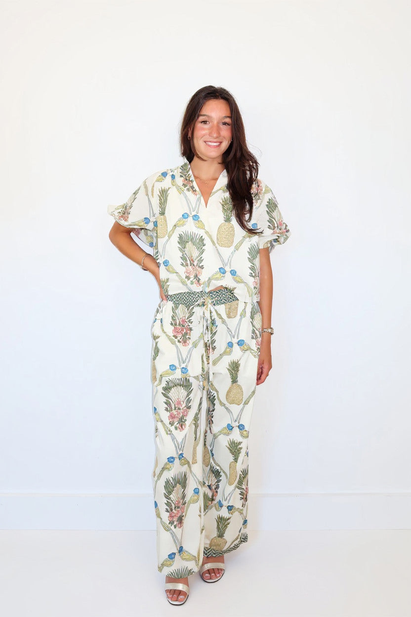 Charli Top in Royal Tropic