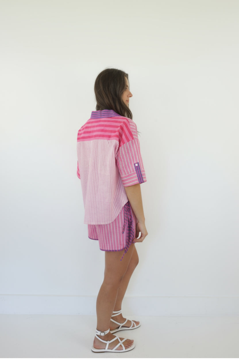 Viola Shirt in Pink Summer Stripe