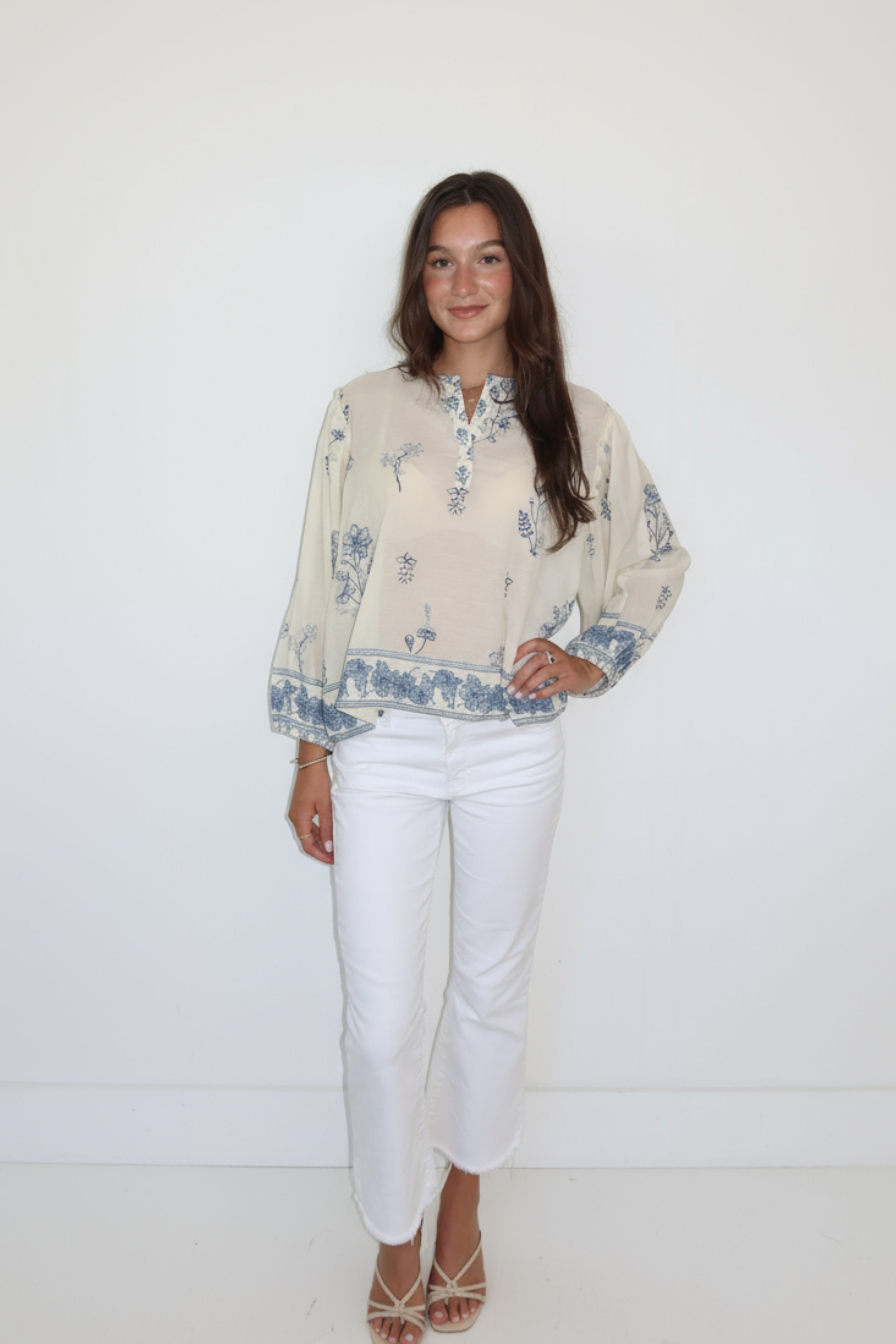 Jolie Top in Sea Spray Floral