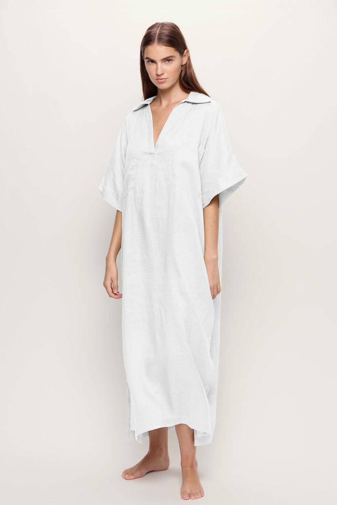 Nihi Collared Linen Maxi Dress