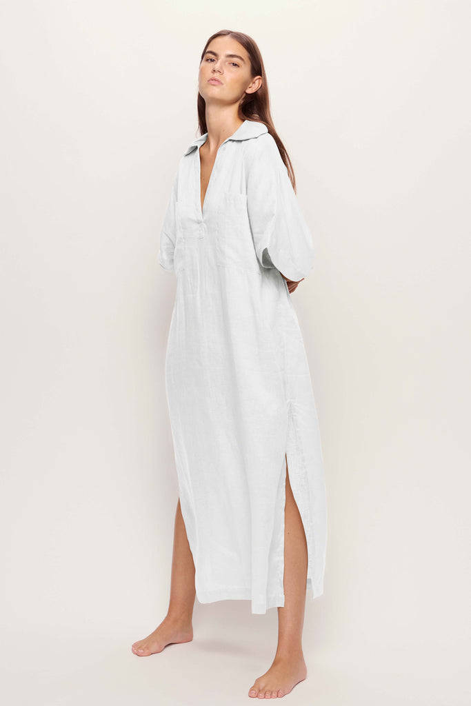 Nihi Collared Linen Maxi Dress