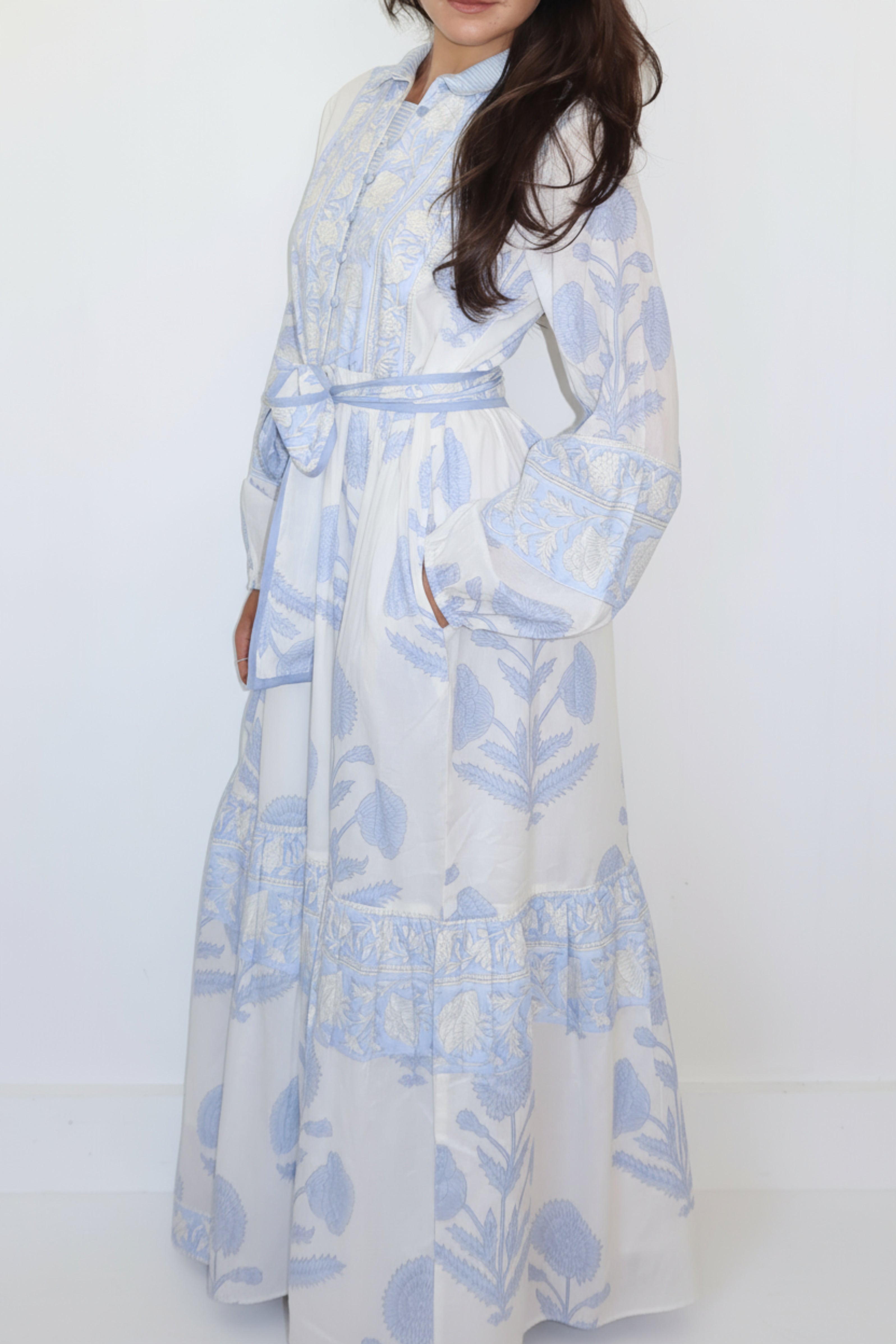 Presley Dress in Buta Blue