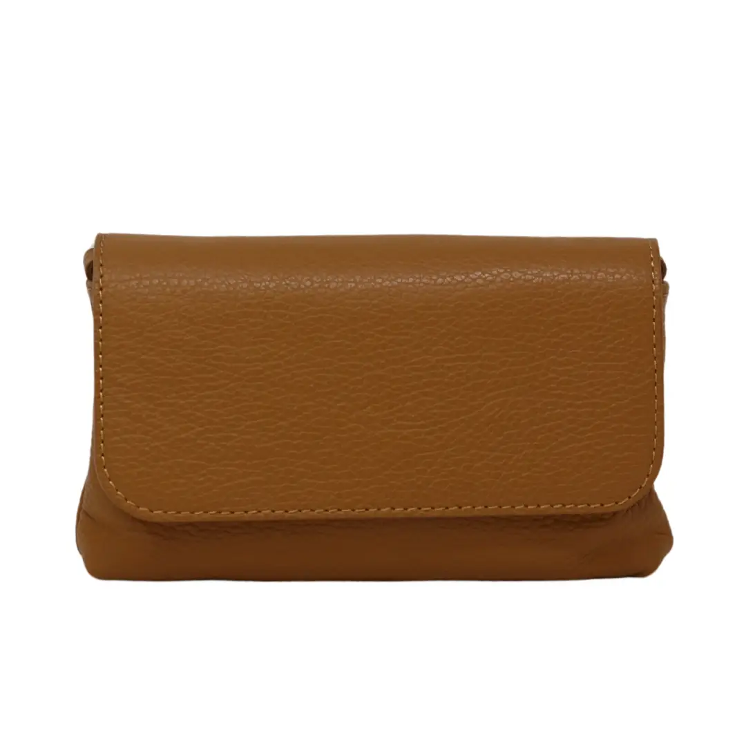 Genuine Italian Leather Crossbody Clutch