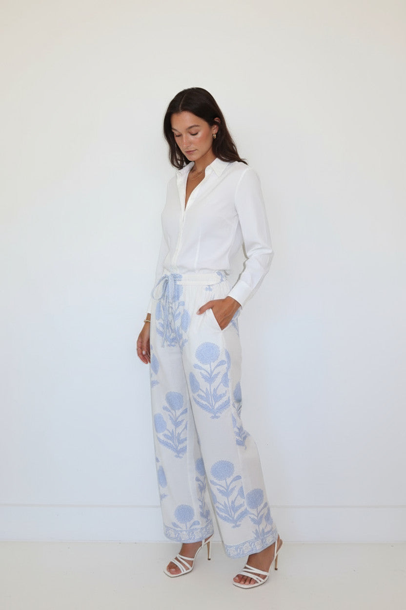 Joleen Pant in Buta Blue
