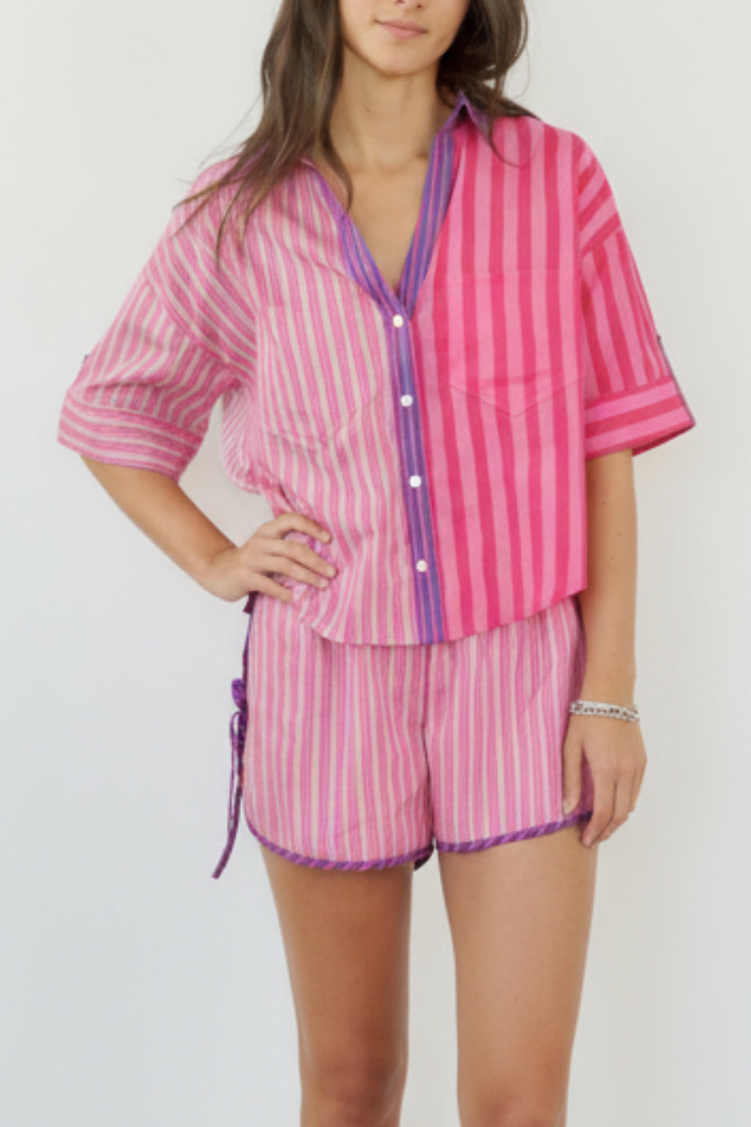Viola Shirt in Pink Summer Stripe
