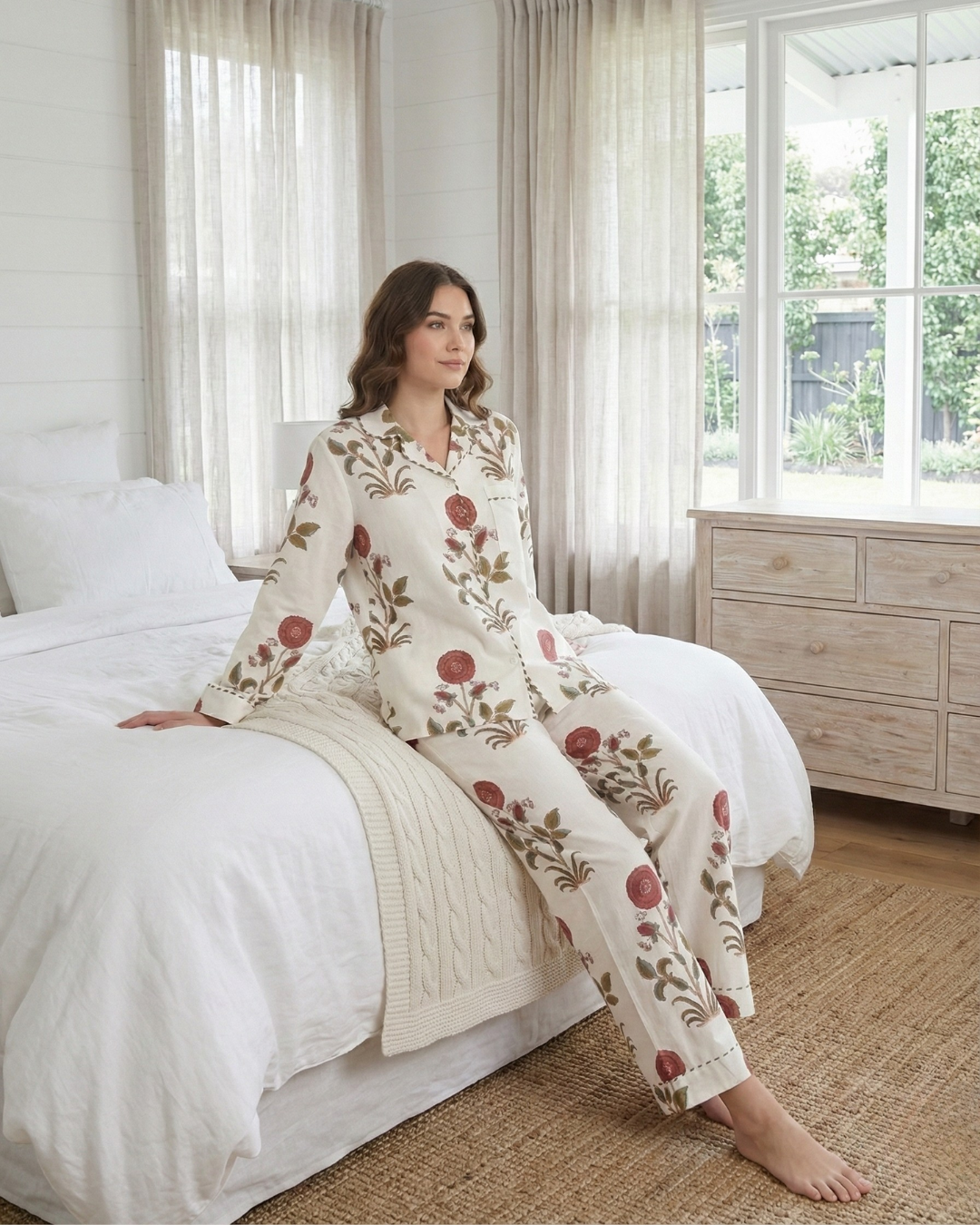 PJ Set - Long Sleeve Long Pant in RedCal