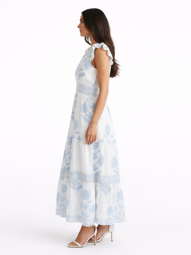 Percy Dress in Buta Blue