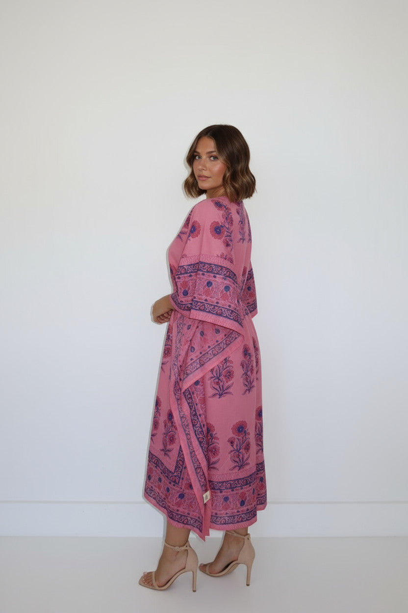 Santorini Kaftan in Pink Sand