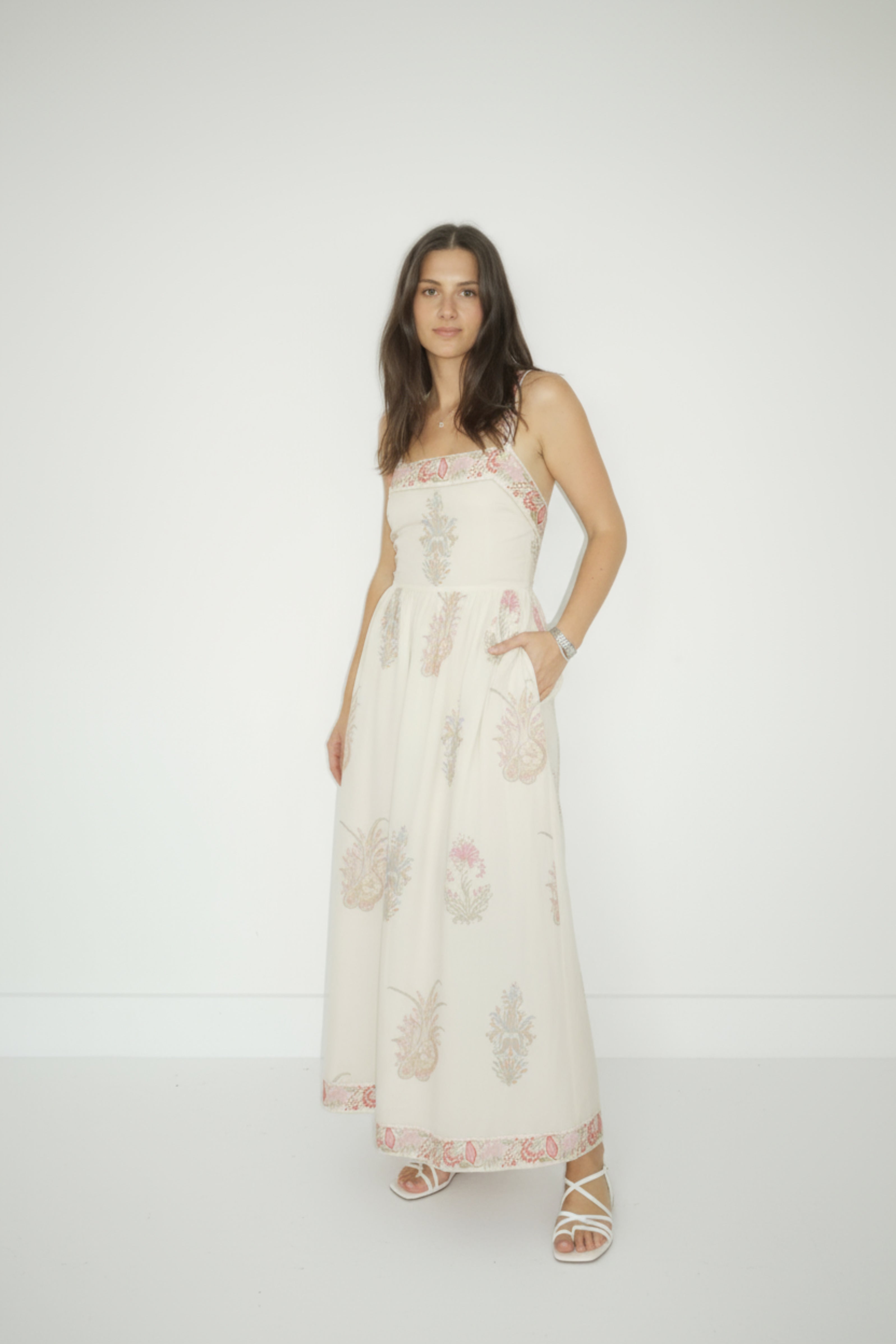 Zena Dress in Pastel Paisley
